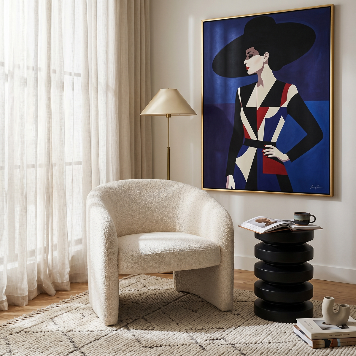 Table d'Appoint Tunisie | Bout de Canapé Noir Design Sculptural | Fiolla Home