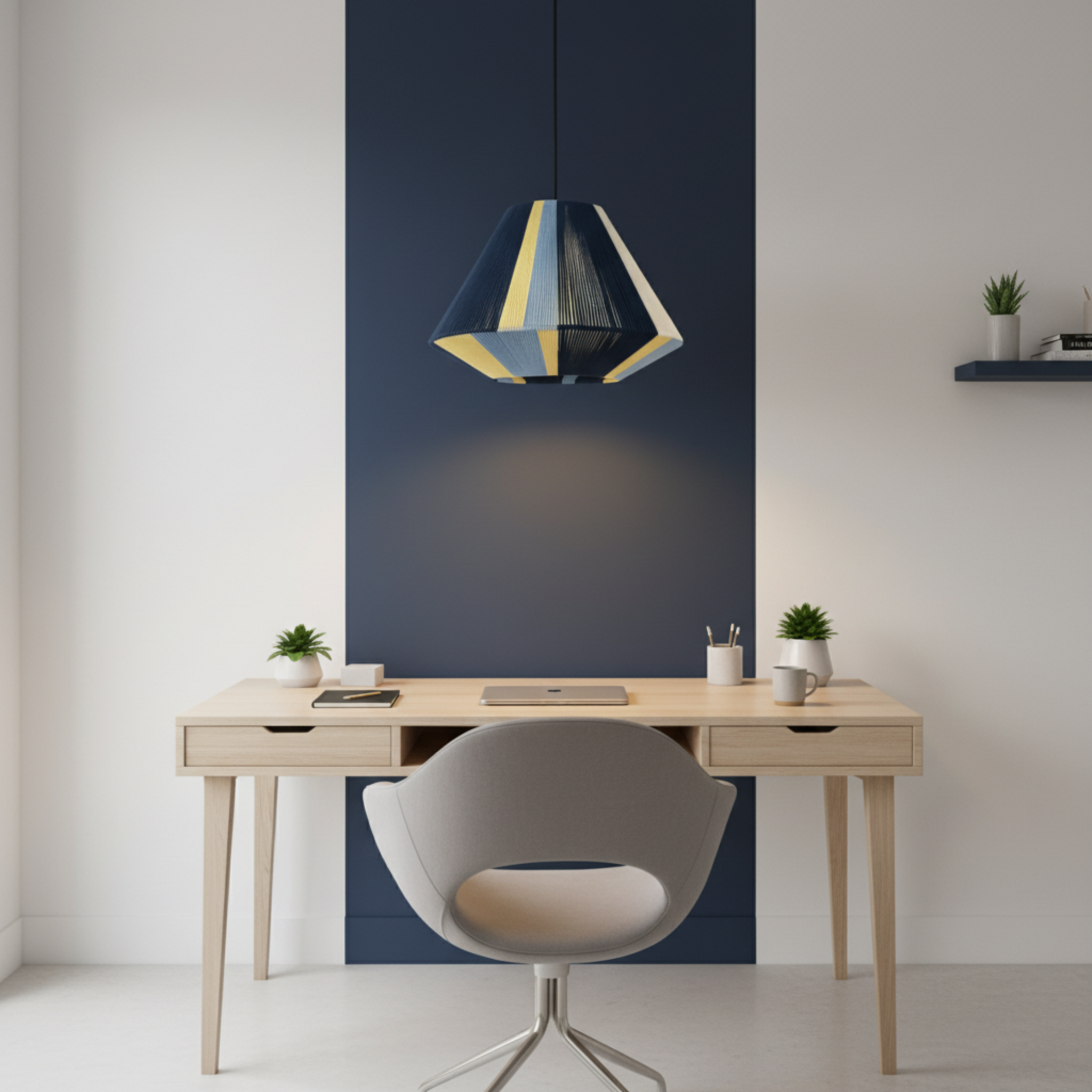 Suspension Géométrique Multicolore Fait Main | Design Moderne Tunisien