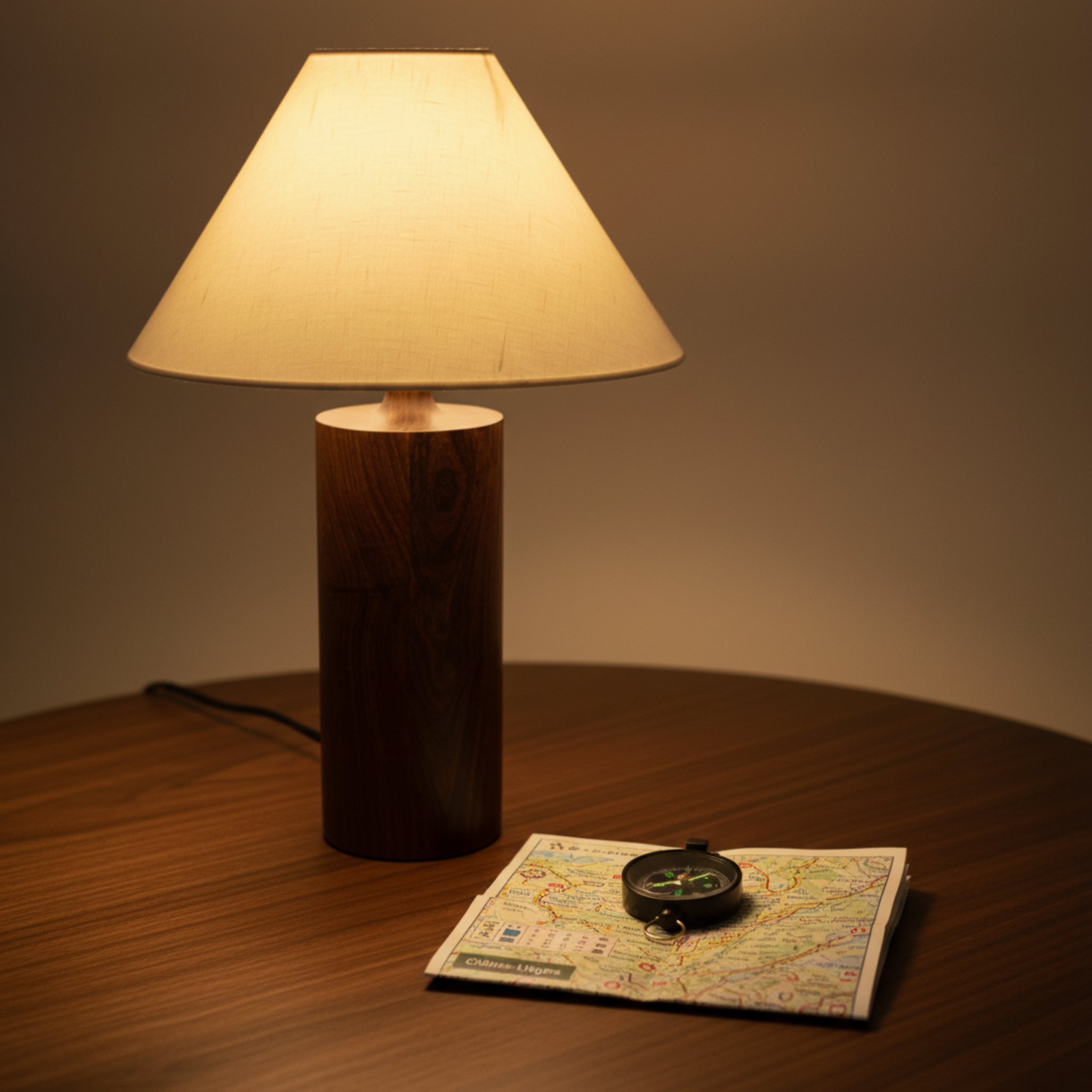 Lampe de Chevet Bois Hêtre & Lin | Fiolla Home Tunisie
