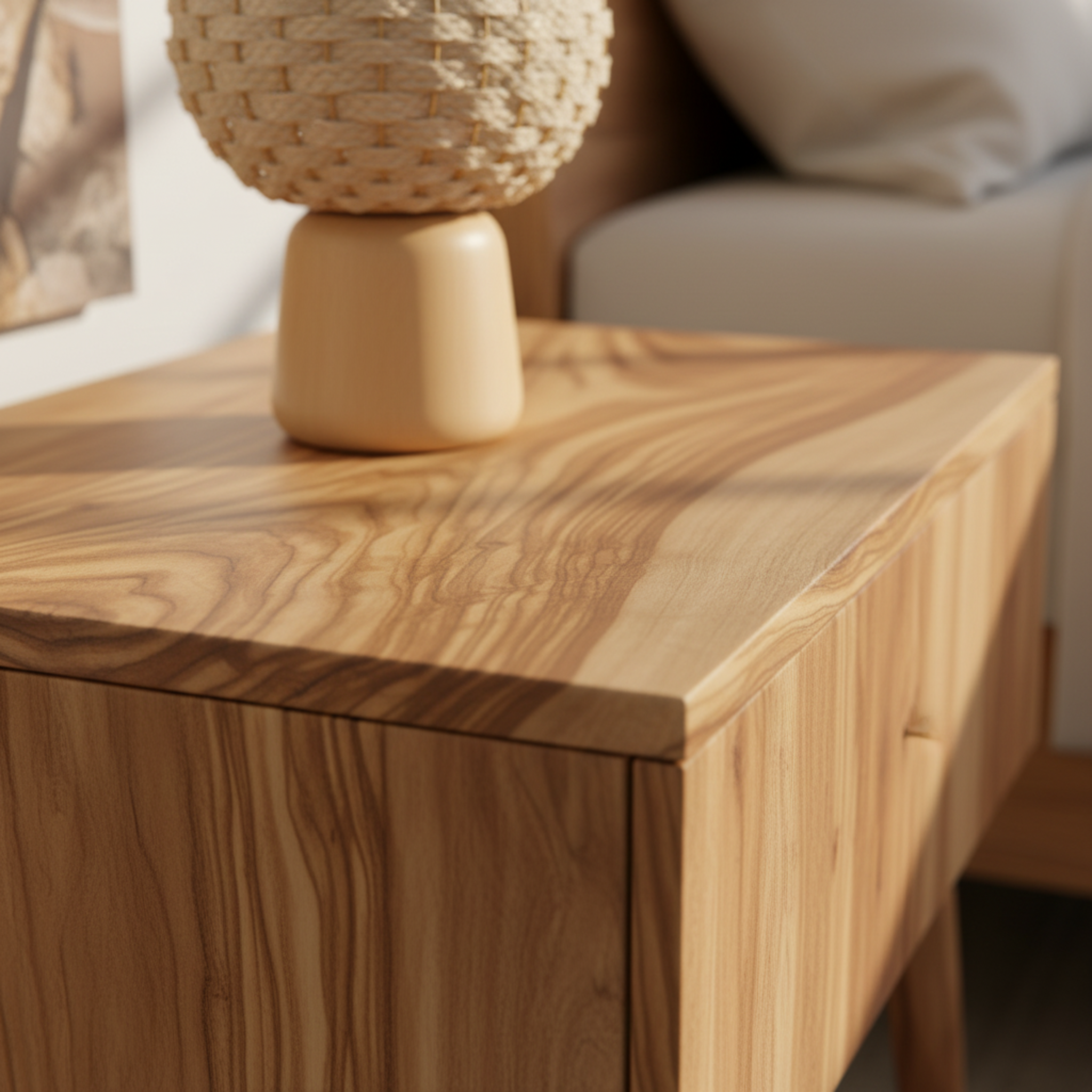 Veilleuse Nour El Leyl – Lampe de chevet bois handmade Tunisie