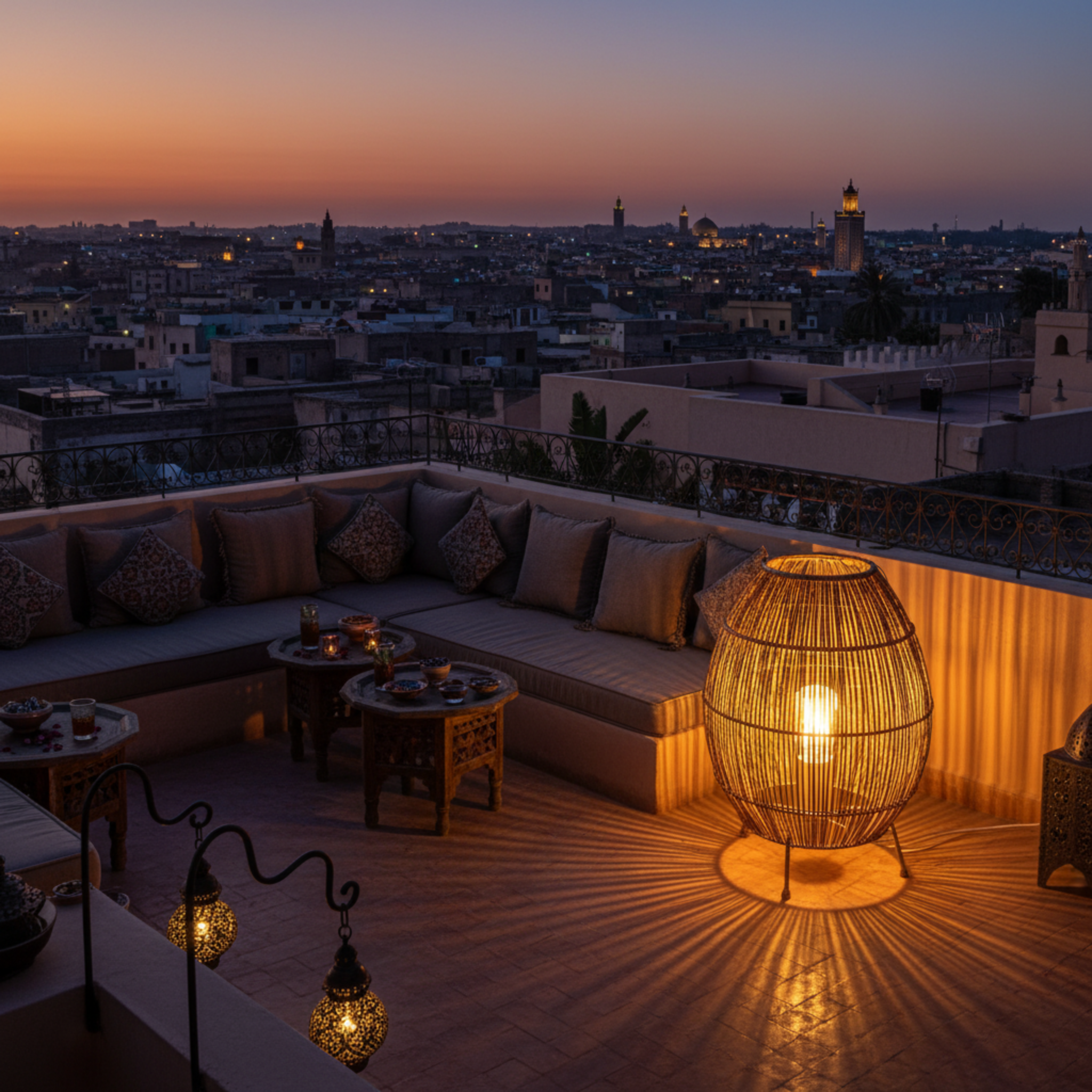 Lampe à Poser Fibres de Palmier Artisanale Fait Main | Fiolla Home