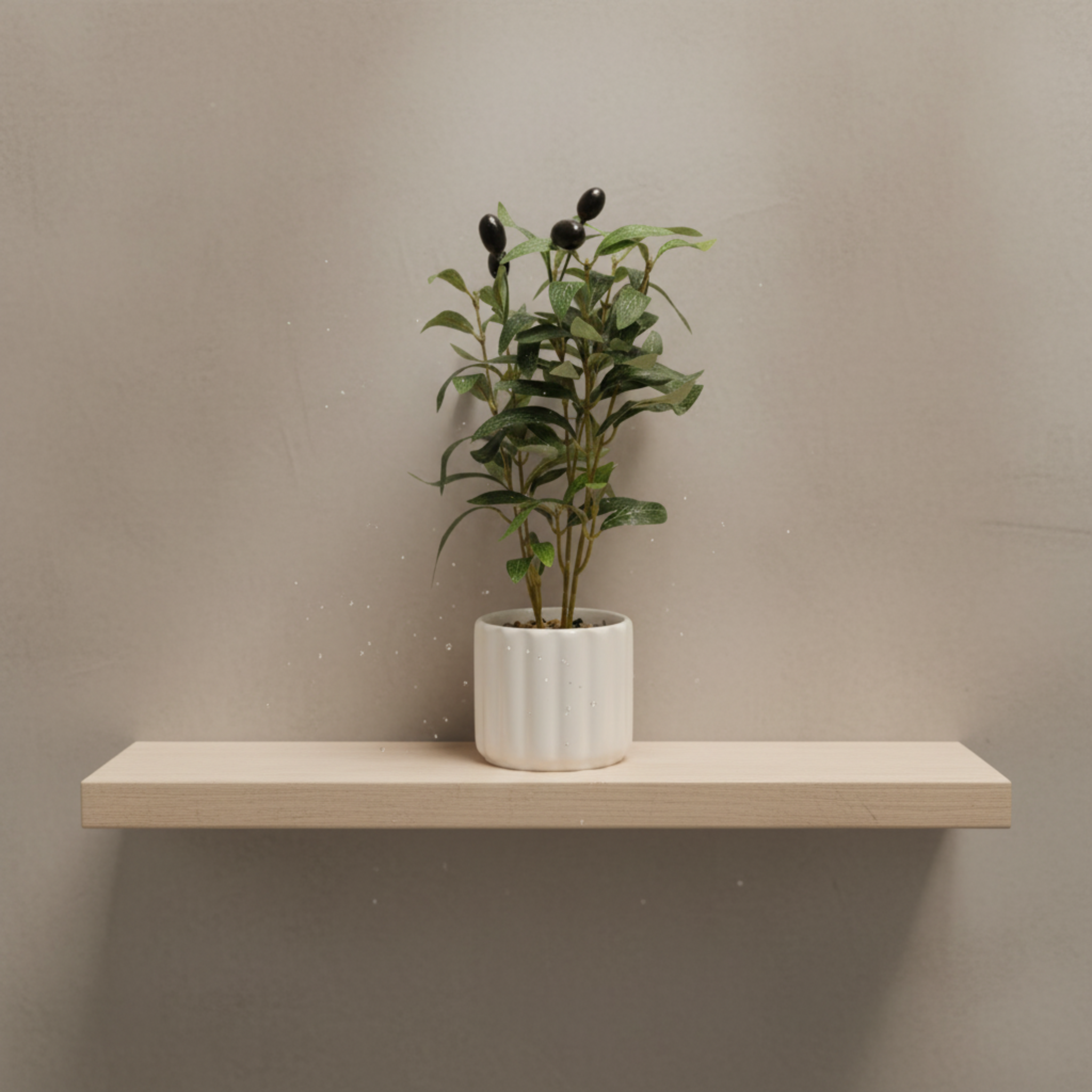 Olivier Artificiel en Pot Céramique Blanc - Déco Tunisie