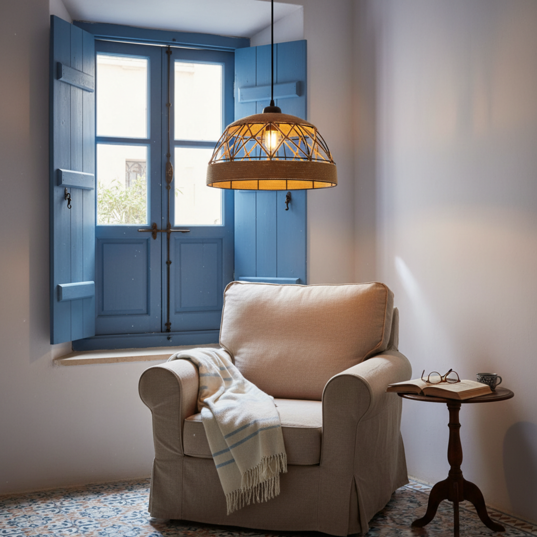 Suspension "Atlas" Géométrique – Lustre en Jute Tressé et Métal Noir