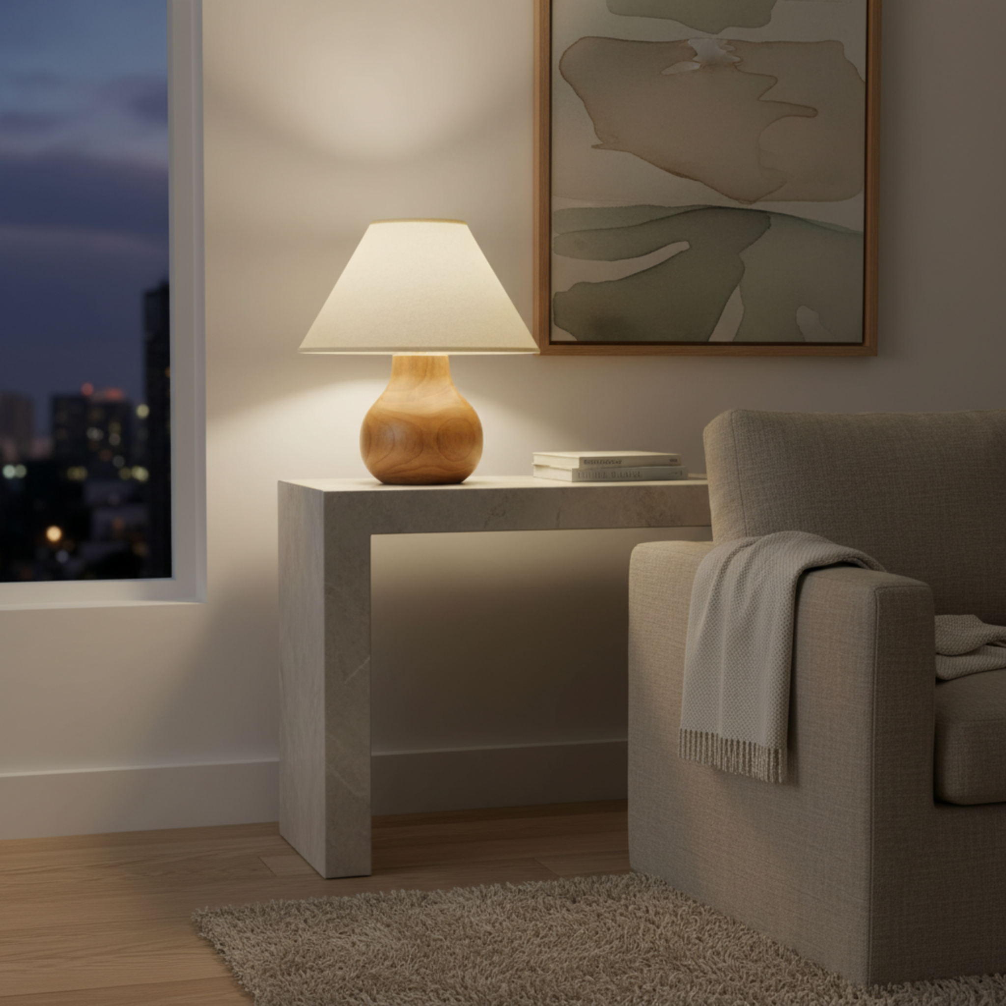 Lampe de Table en Bois Massif – Design Naturel & Élégance Artisanale