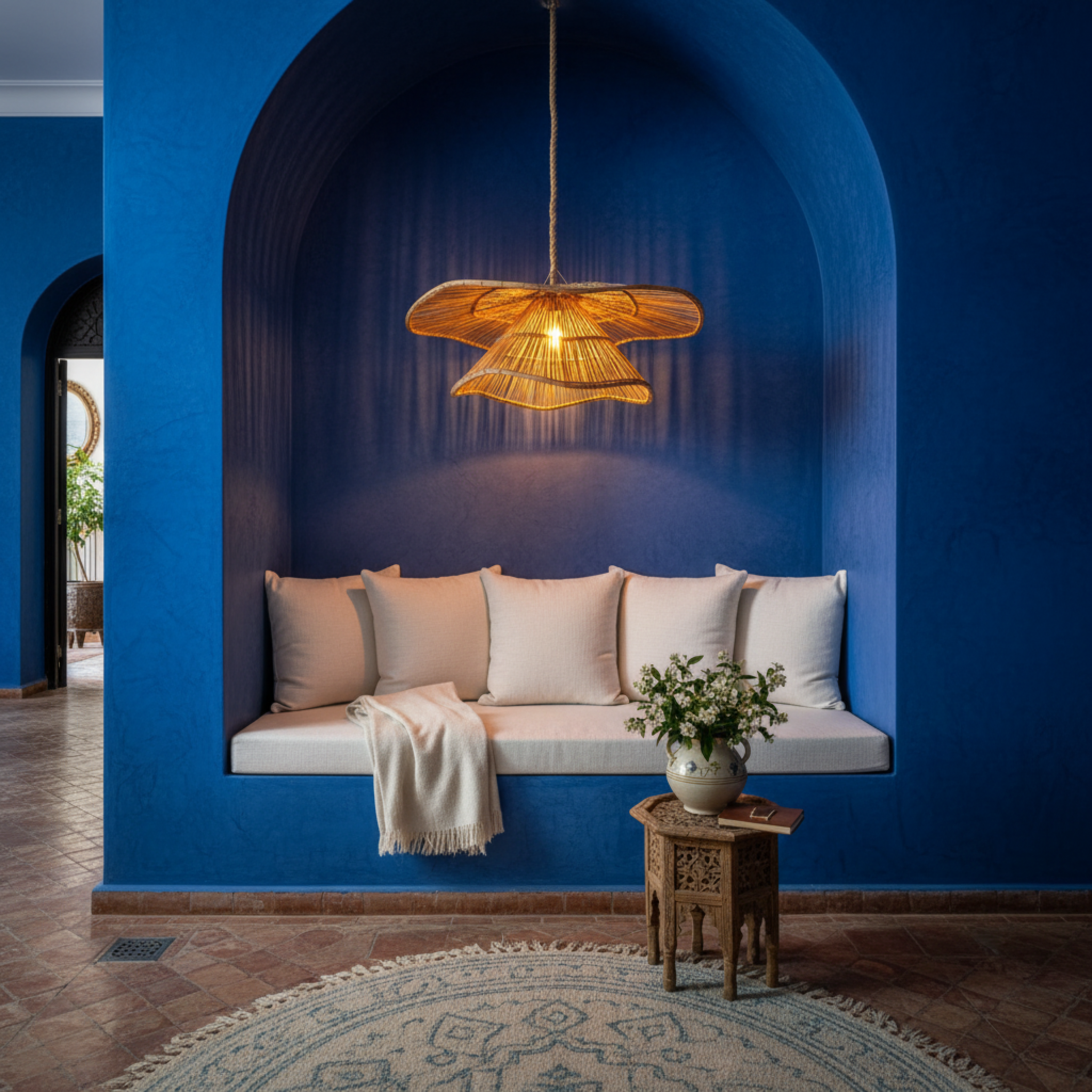 Suspension Chapeau Fibres de Palmier Artisanale Fait Main | Fiolla Home