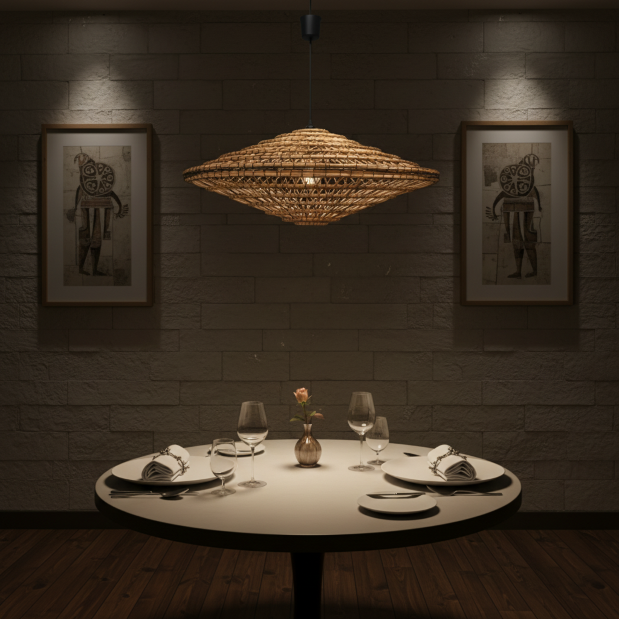 Lustre artisanal en fibres de dattes – Suspension bohème et naturelle