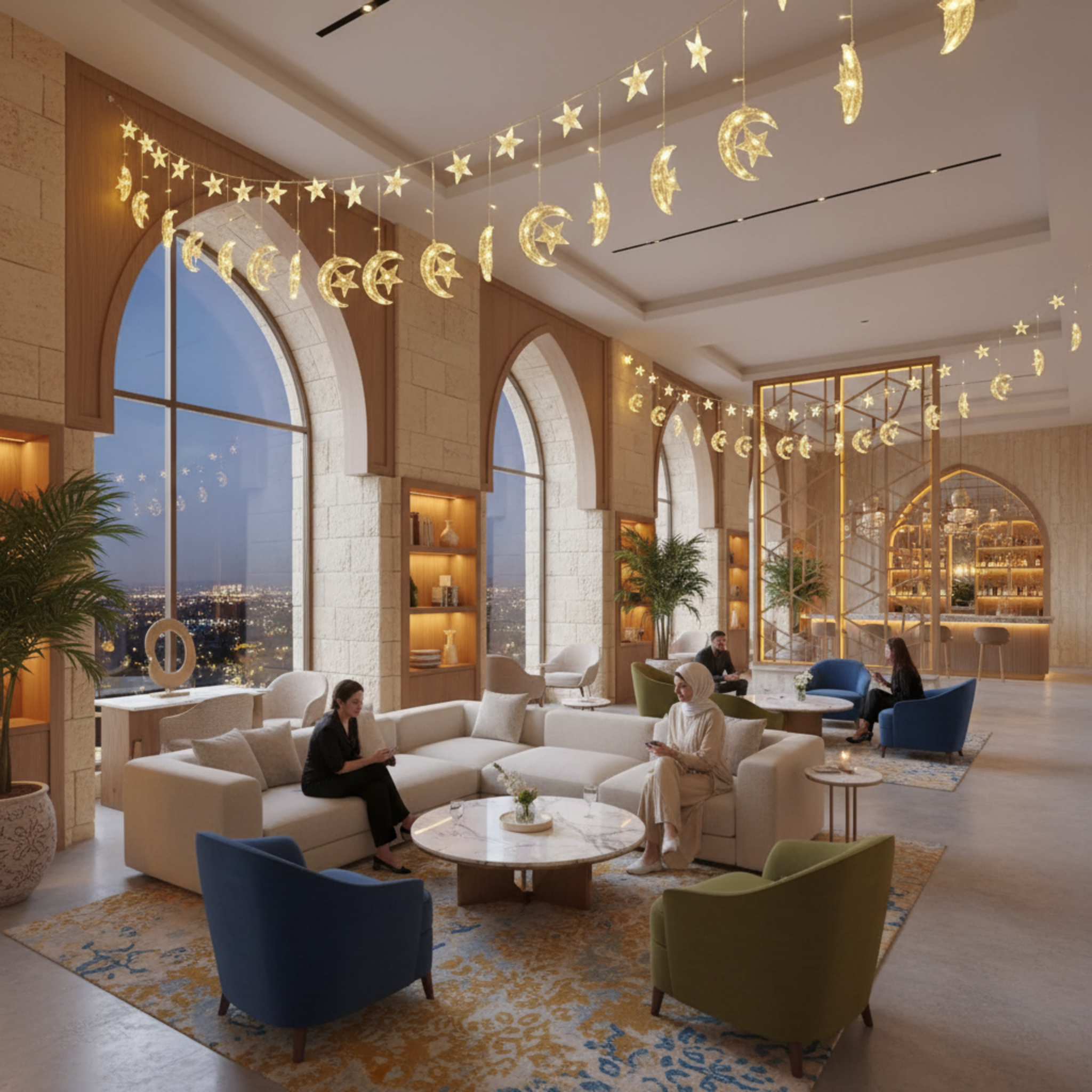 Guirlande LED Tunisie | Étoile et Lune Décorative | Fiolla Home