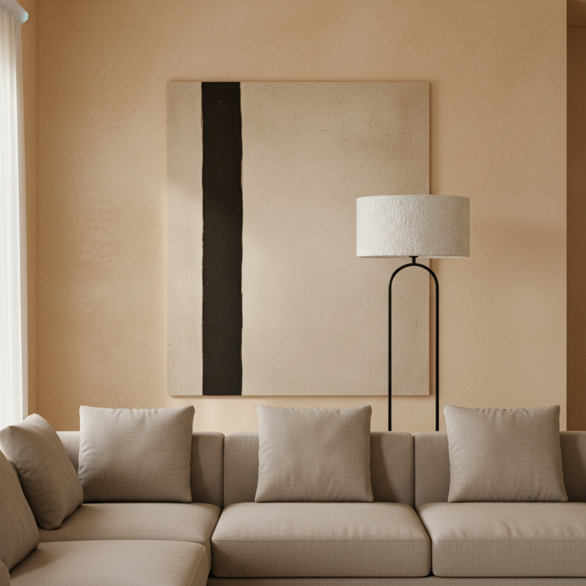 Lampadaire CÉLESTE Métal Noir et Abat-Jour Bouclette | Fiolla Home