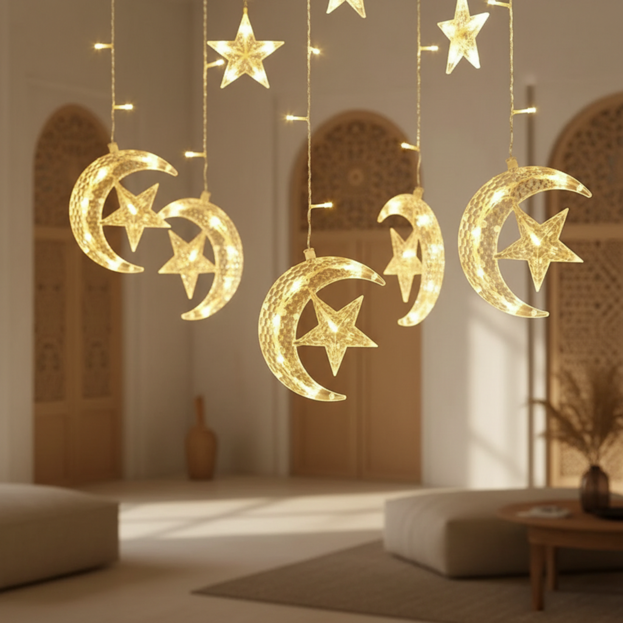 Guirlande LED Tunisie | Étoile et Lune Décorative | Fiolla Home