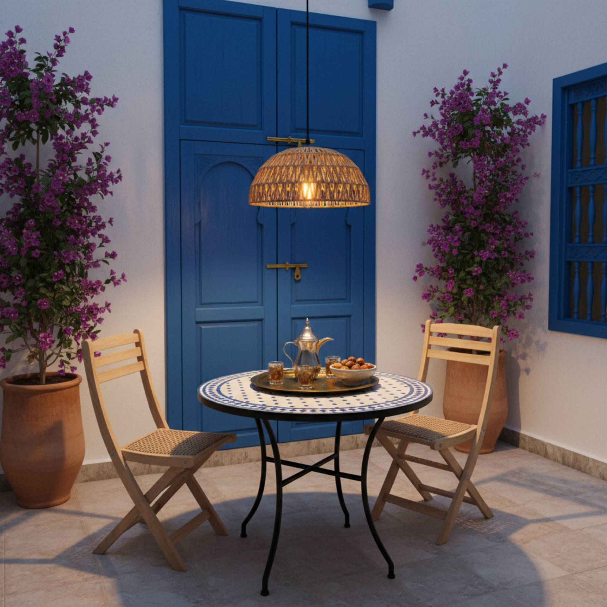 Suspension "Sama" en Jute Tressé – Luminaire Dôme Style Boho