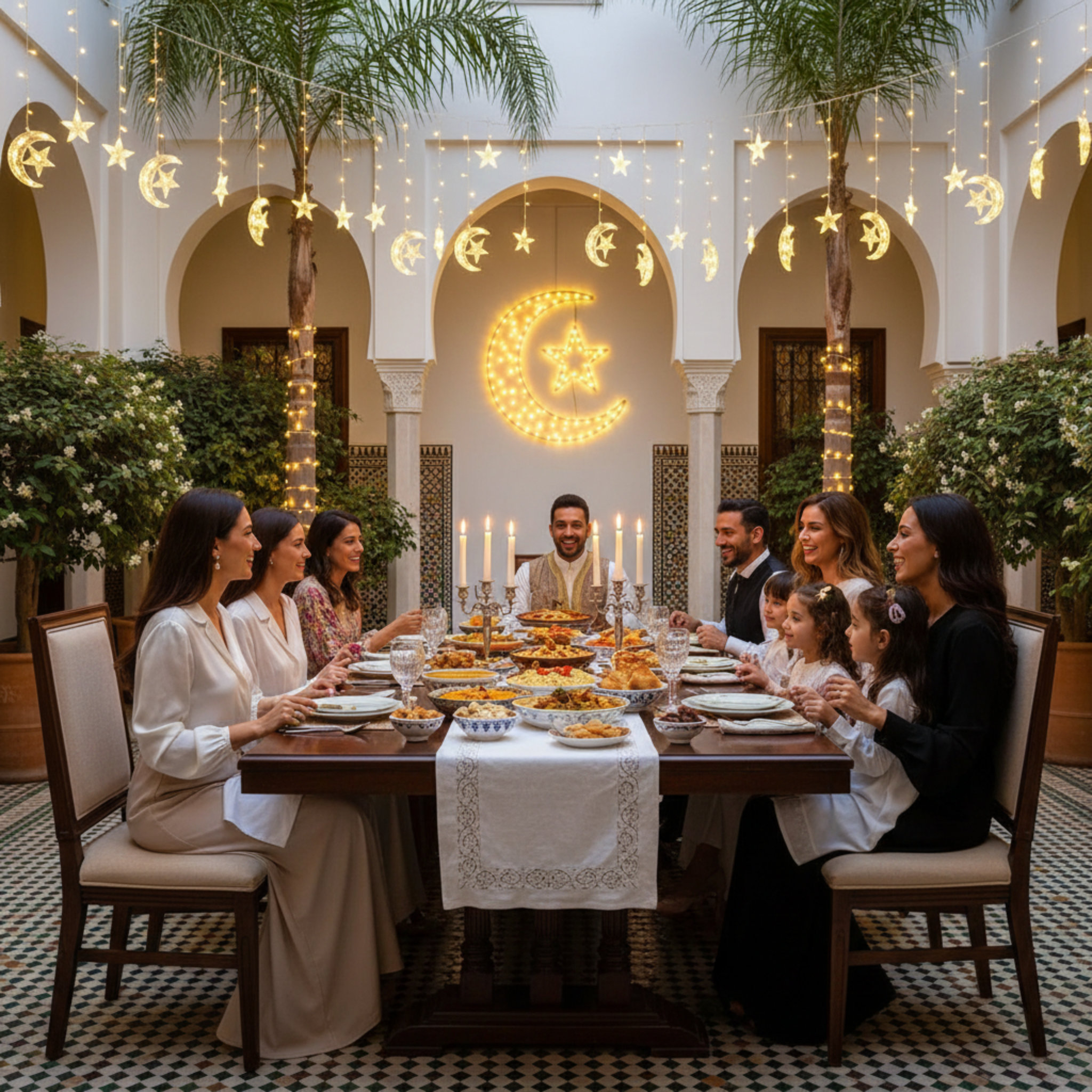 Guirlande LED Tunisie | Étoile et Lune Décorative | Fiolla Home