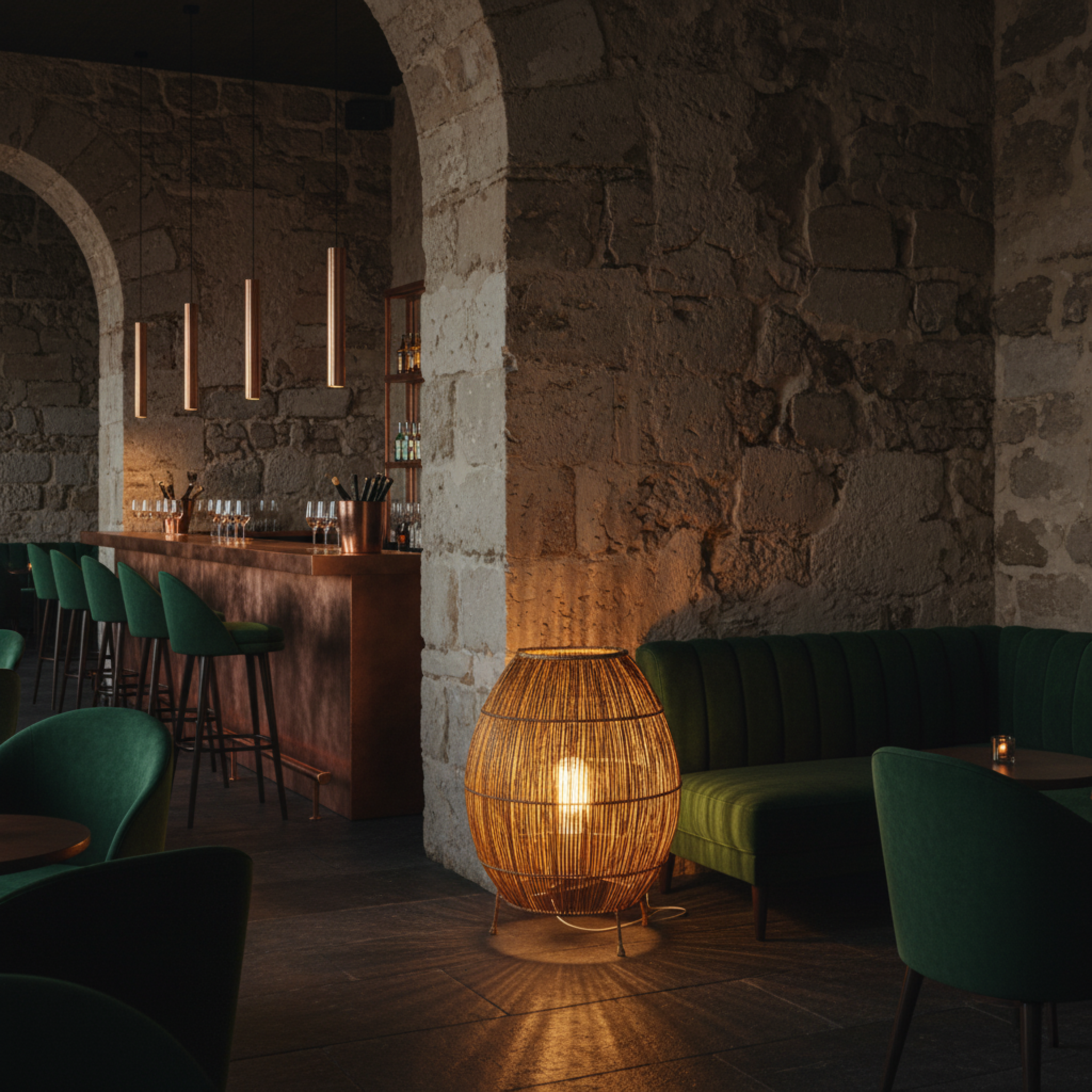 Lampe à Poser Fibres de Palmier Artisanale Fait Main | Fiolla Home