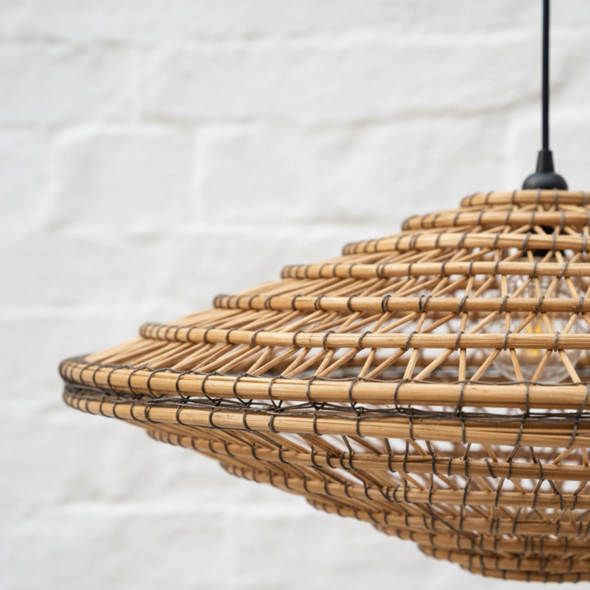 Lustre artisanal en fibres de dattes – Suspension bohème et naturelle