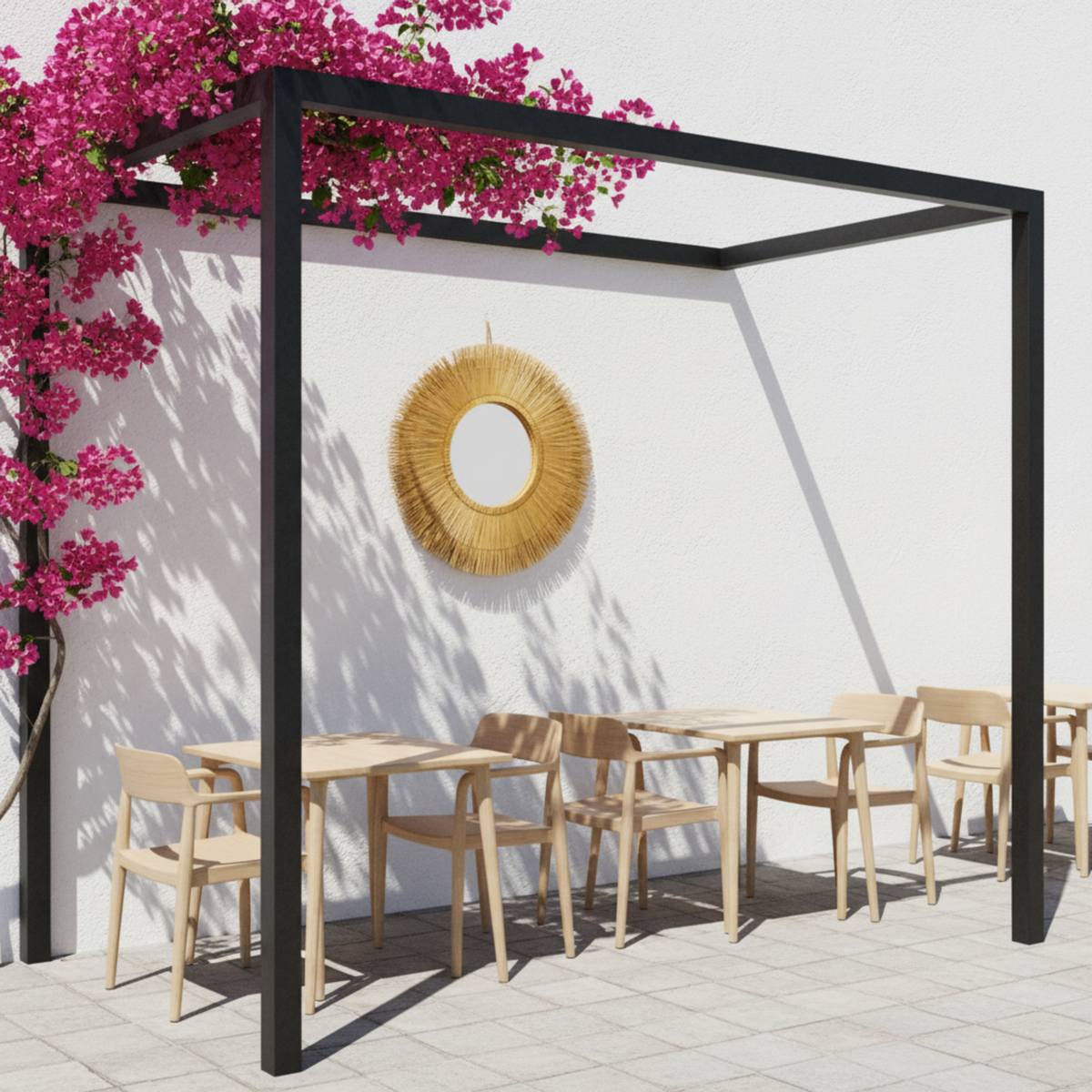 Miroir Soleil Mural en Fibres Naturelles Fait Main | Fiolla Home