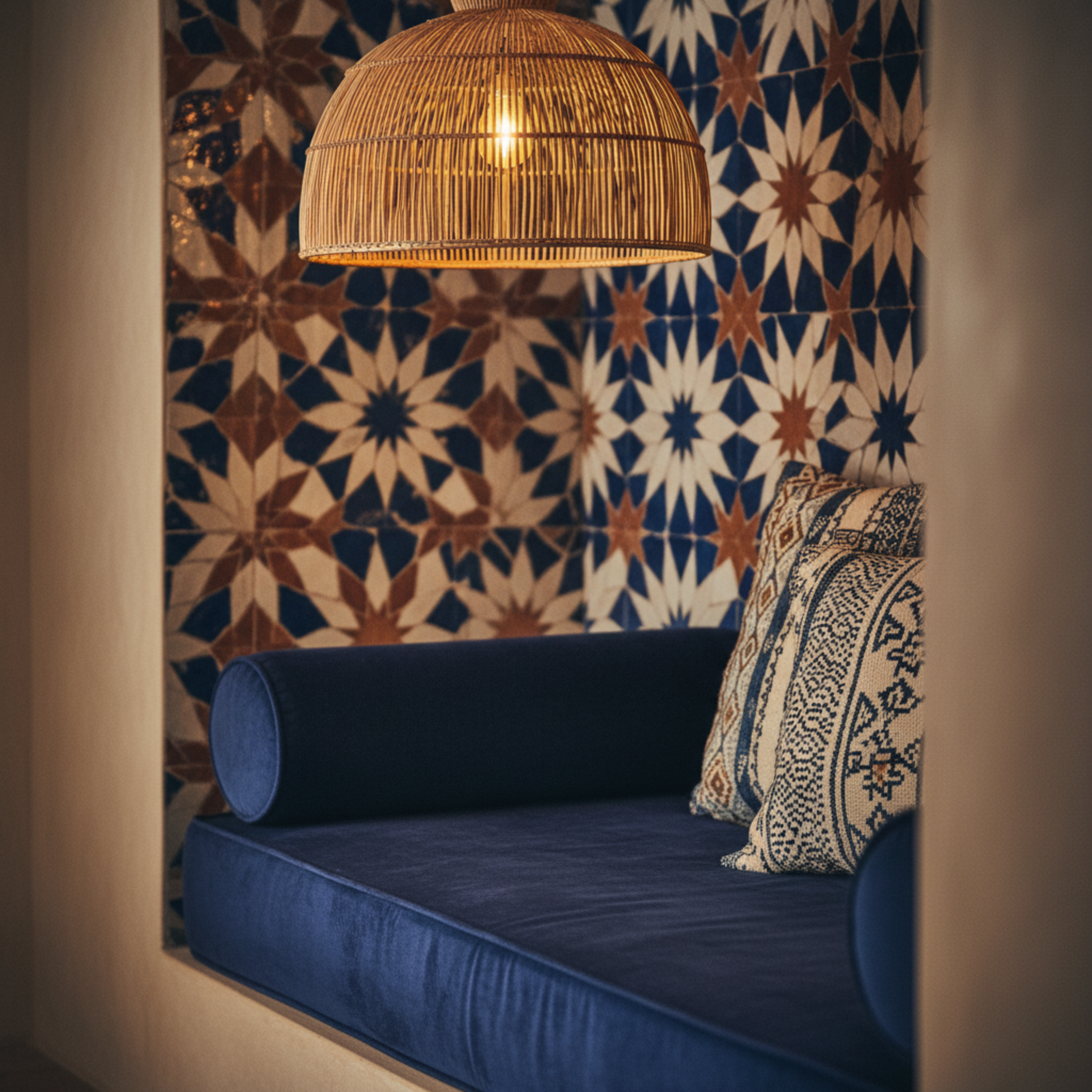 Lustre Artisanal Fibres de Palmier Tressé Fait Main | Fiolla Home