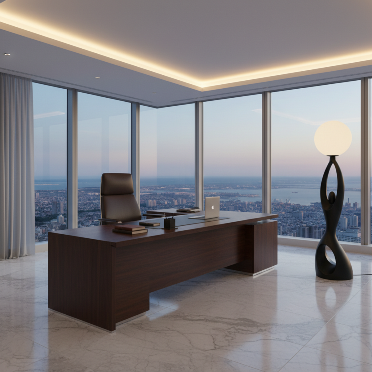Lampadaire Sculptural "Silhouette" Noir – Design Artistique & Premium Tunisie