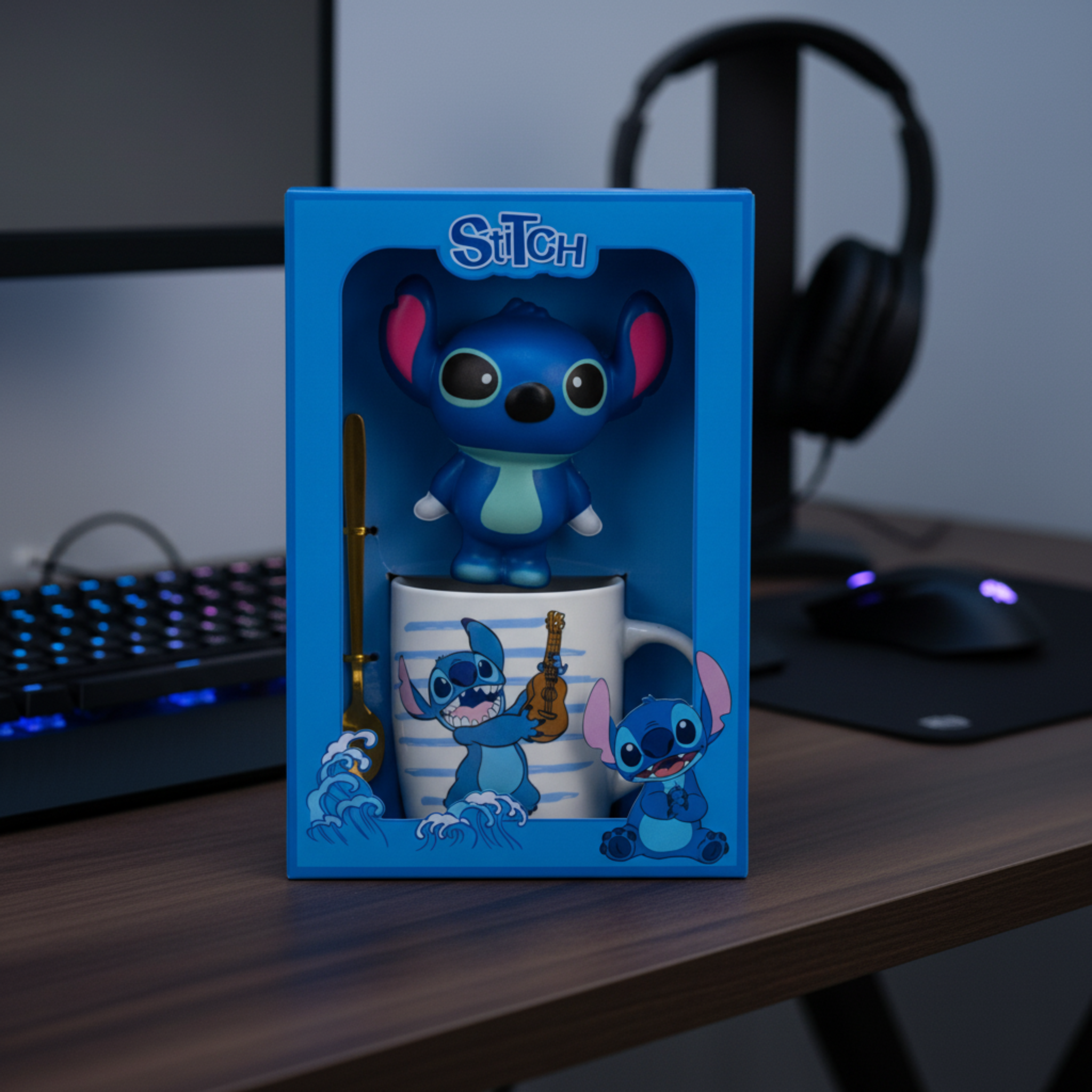 Coffret Cadeau Mug Stitch + Figurine Squishy et Cuillère – Disney