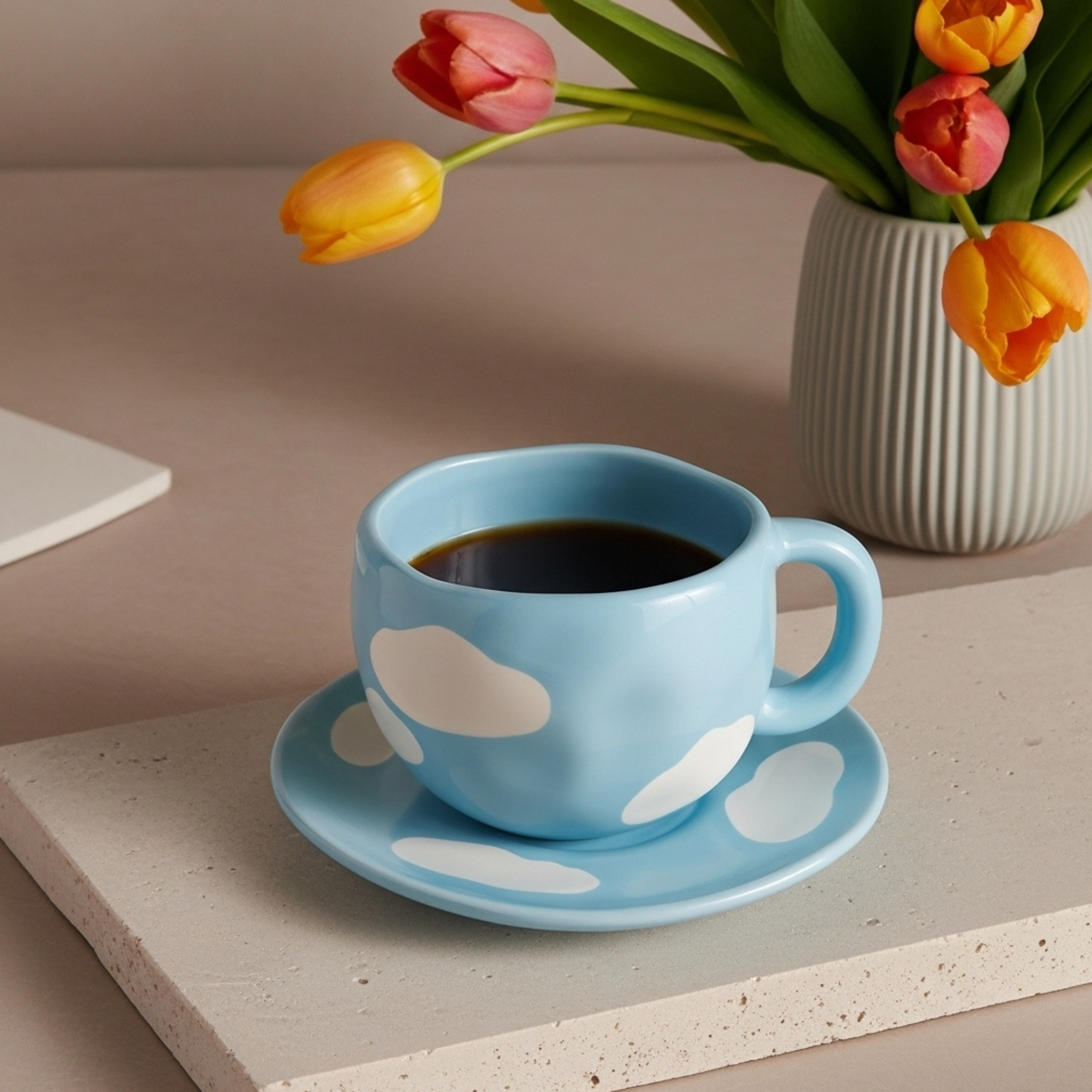 Tasse Ciel et Nuages – Céramique Bleue Apaisante Fiolla Home