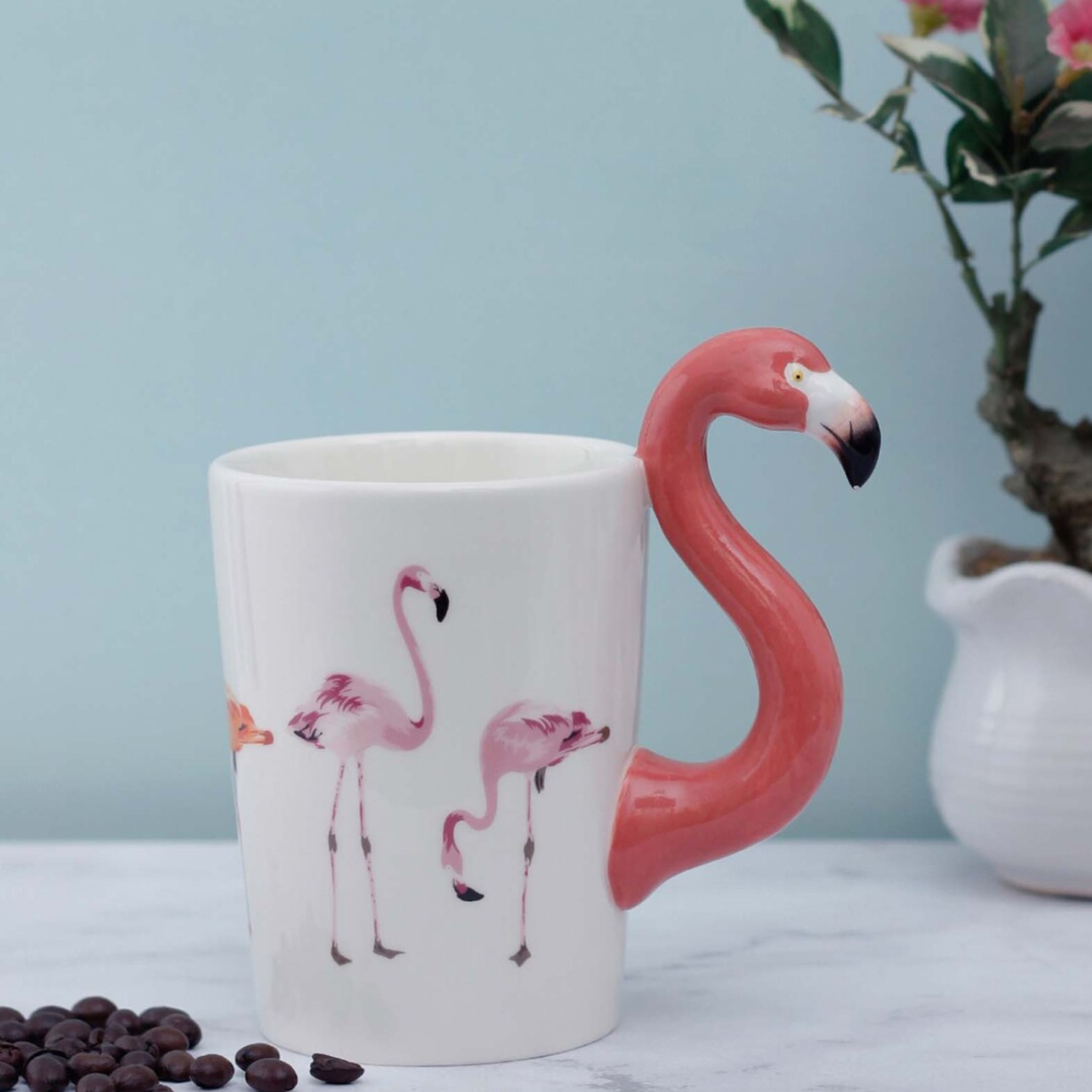 Tasse "Flamant Rose Élégant" | Design Tropical Unique | Fiolla Home
