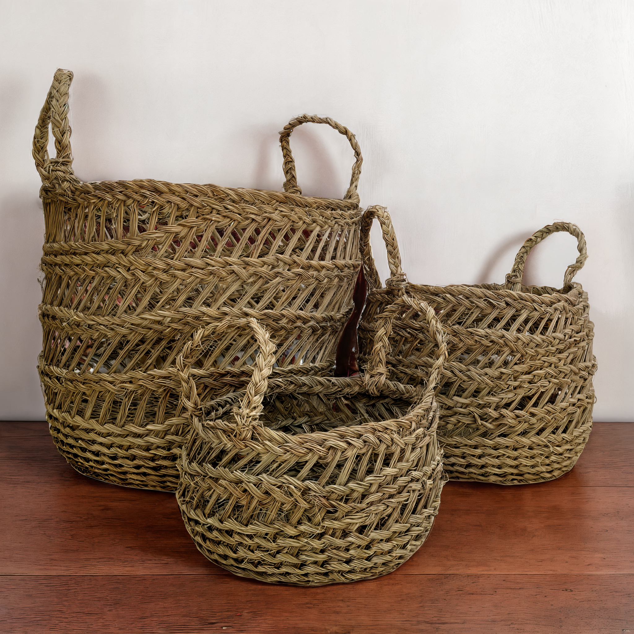 Lot de 3 Paniers Halfa | Style Rustique et Pratique | Fiolla Home
