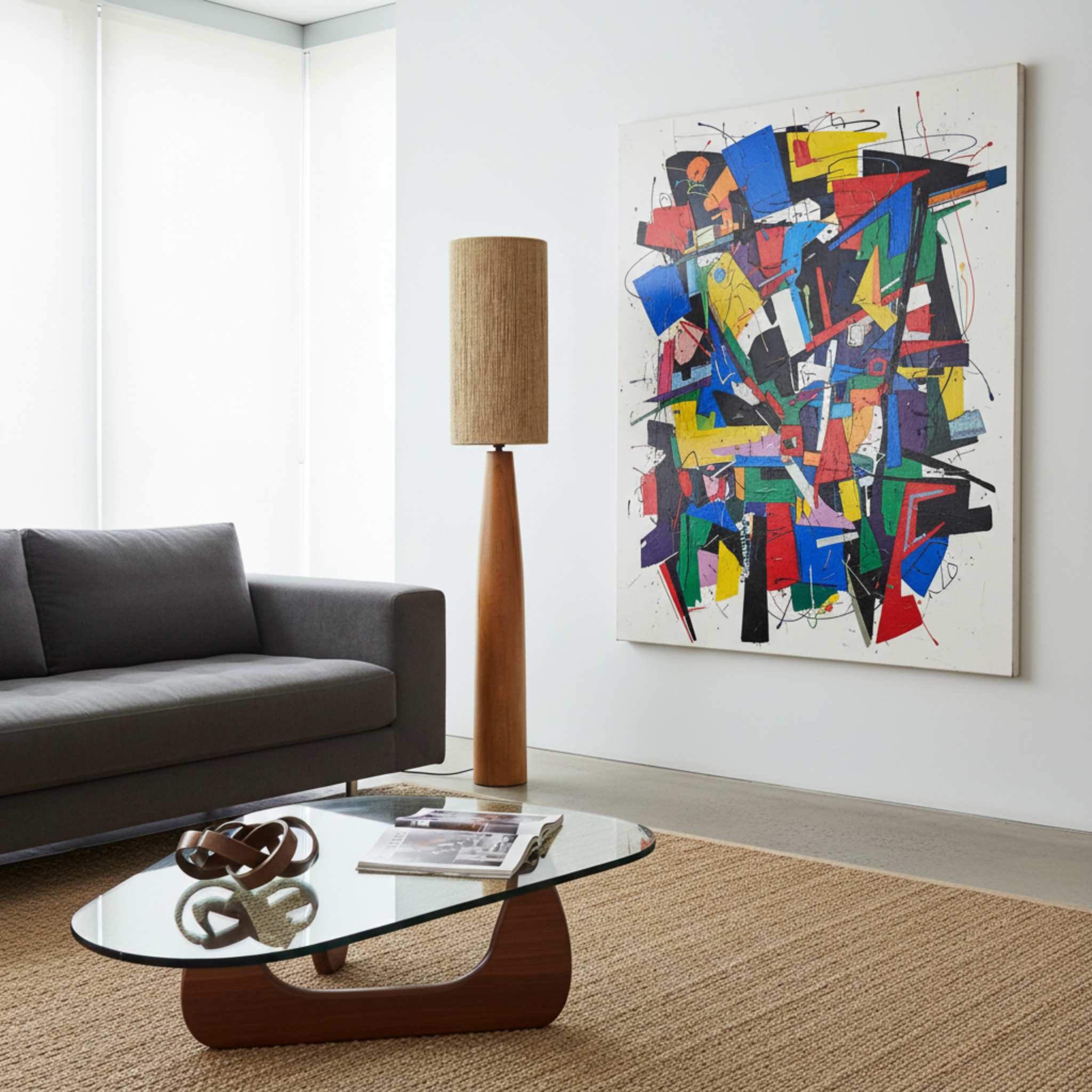 Lampadaire en Bois Rouge Fait Main Tunisie | Fiolla Home