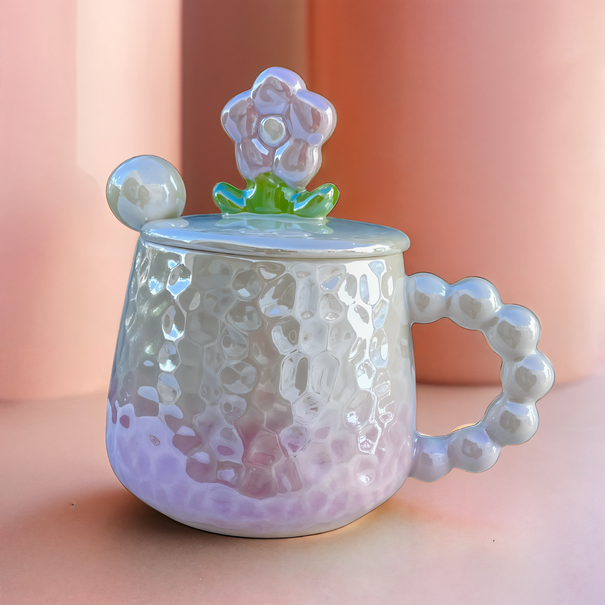 Mug Fleur Pastel en Céramique | Dégradé de Couleurs Élégant | Fiolla Home