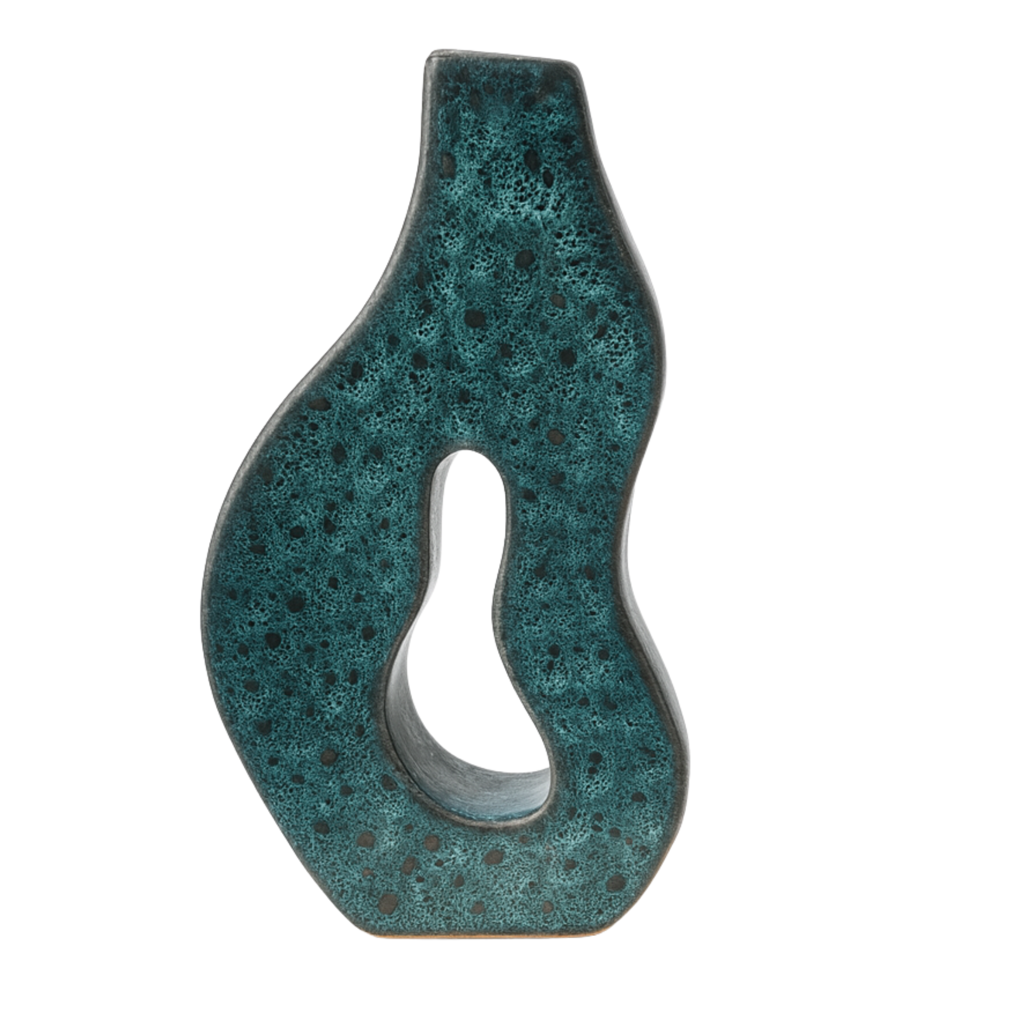 Vase en céramique sculptural – forme organique ajourée