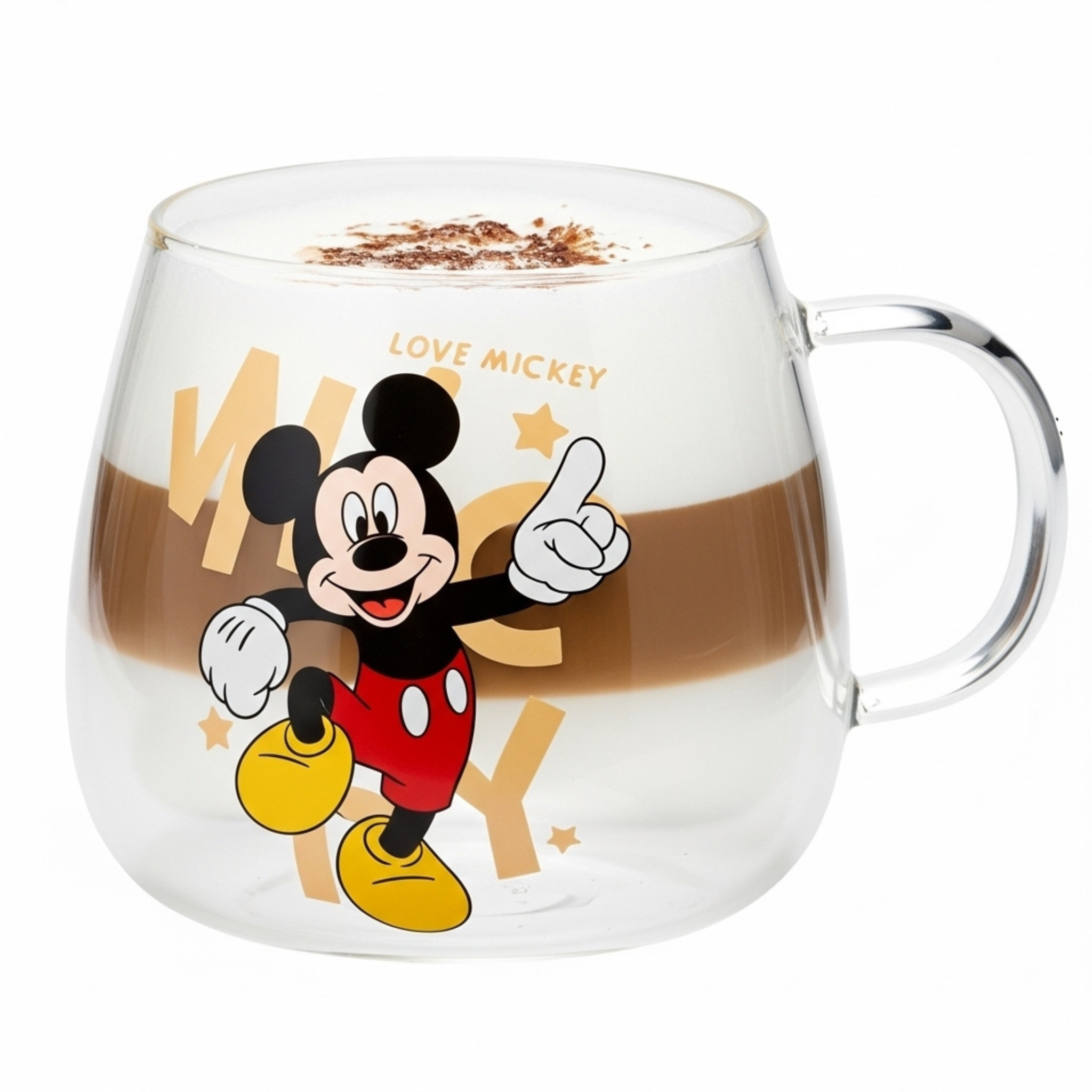 Tasse en verre décorée Mickey – Mug fun et ludique pour enfants & fans