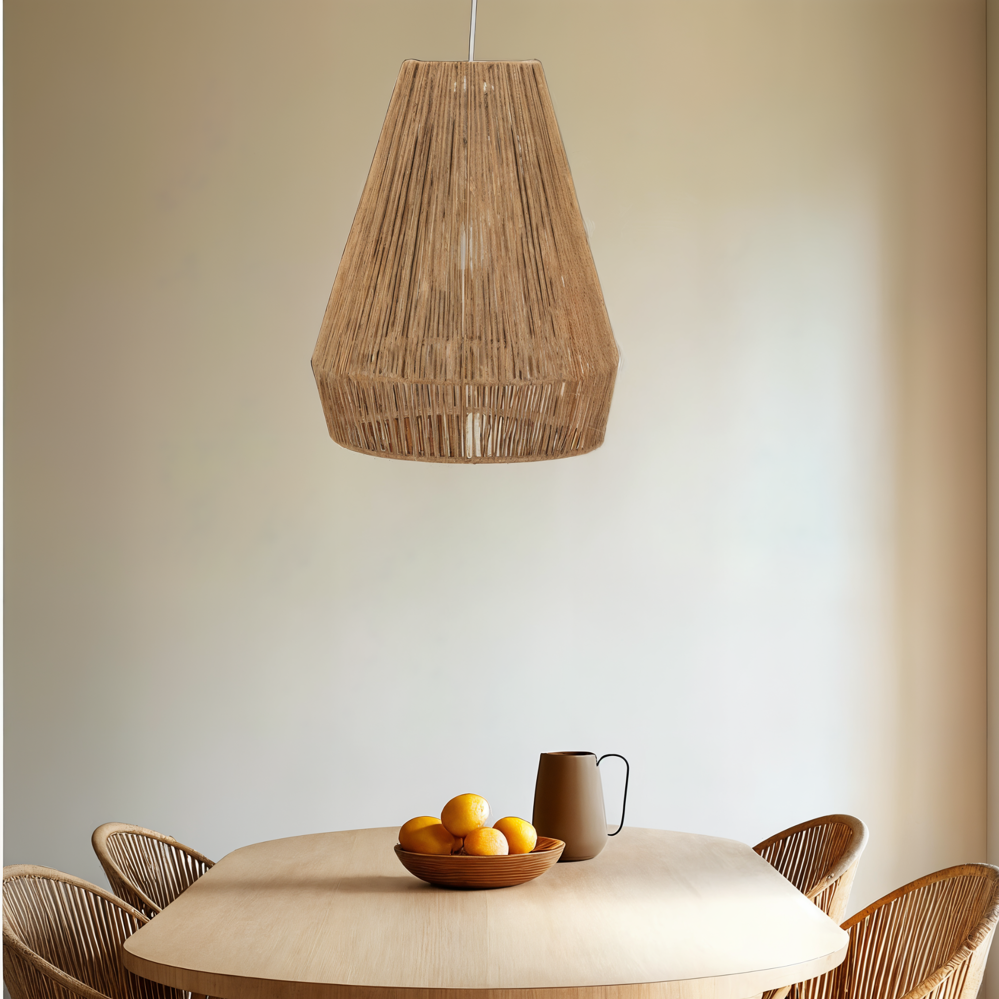 Suspension en Jute Naturel Nayra | Éclairage Bohème Chic | Fiolla Home