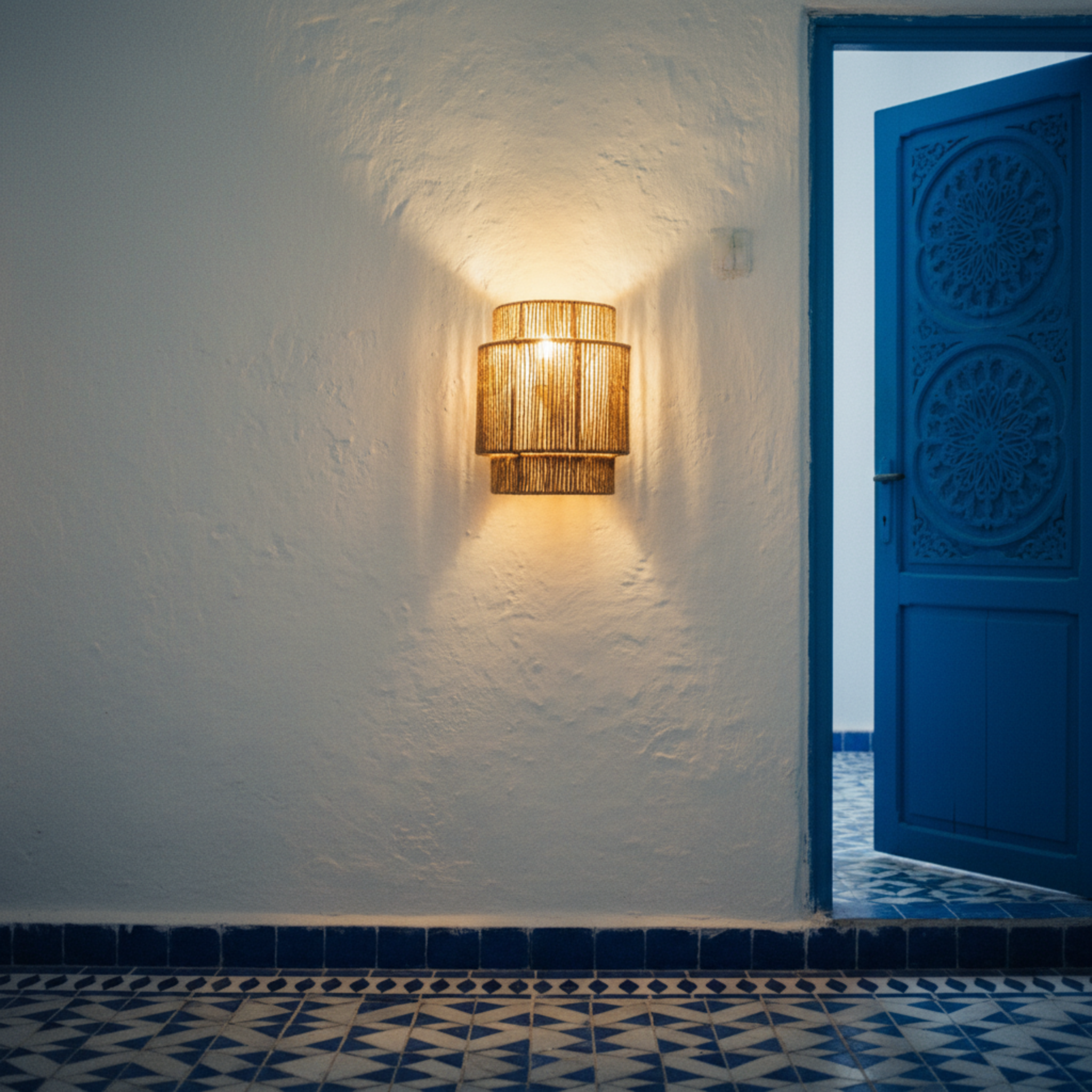 Applique Murale "Kenza" en Jute Tressé – Luminaire Style Boho Naturel