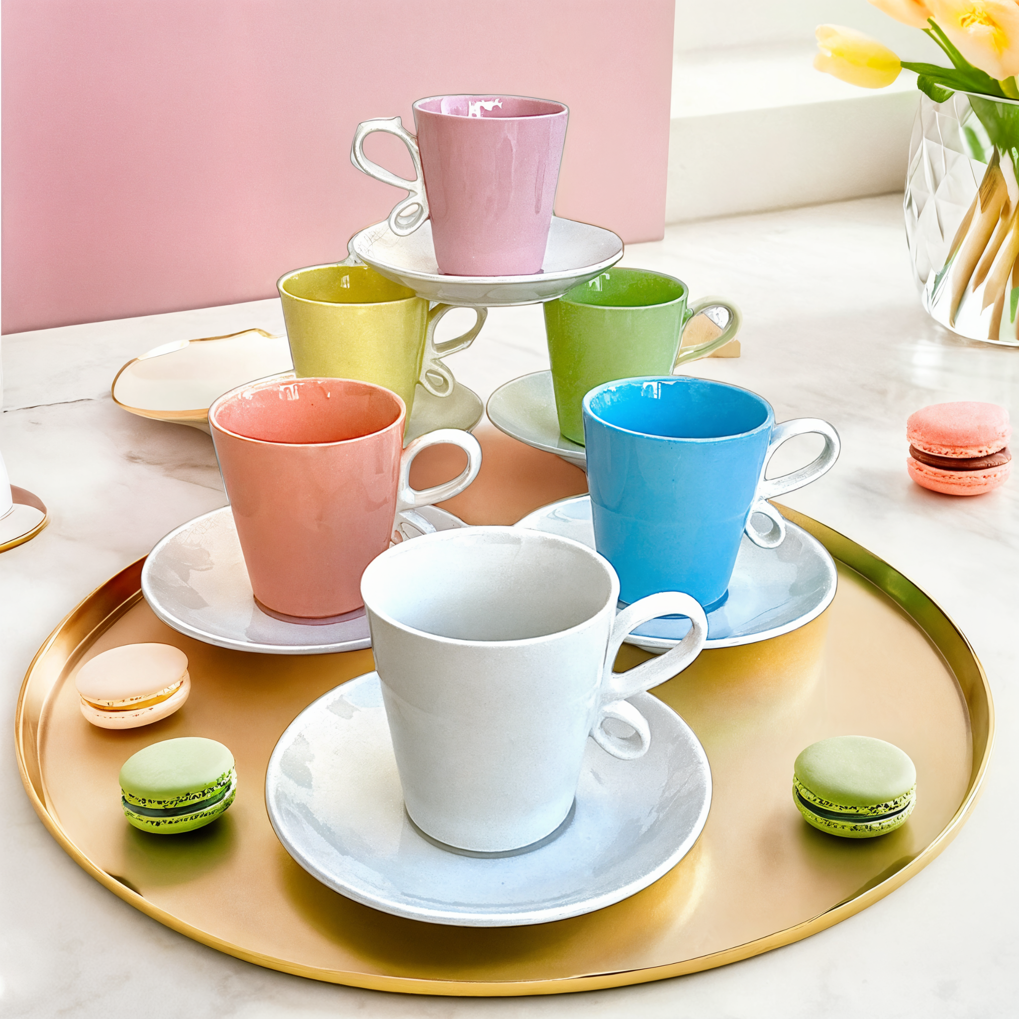 Service à Café Multicolore | Élégance Moderne & Originalité | Fiolla Home