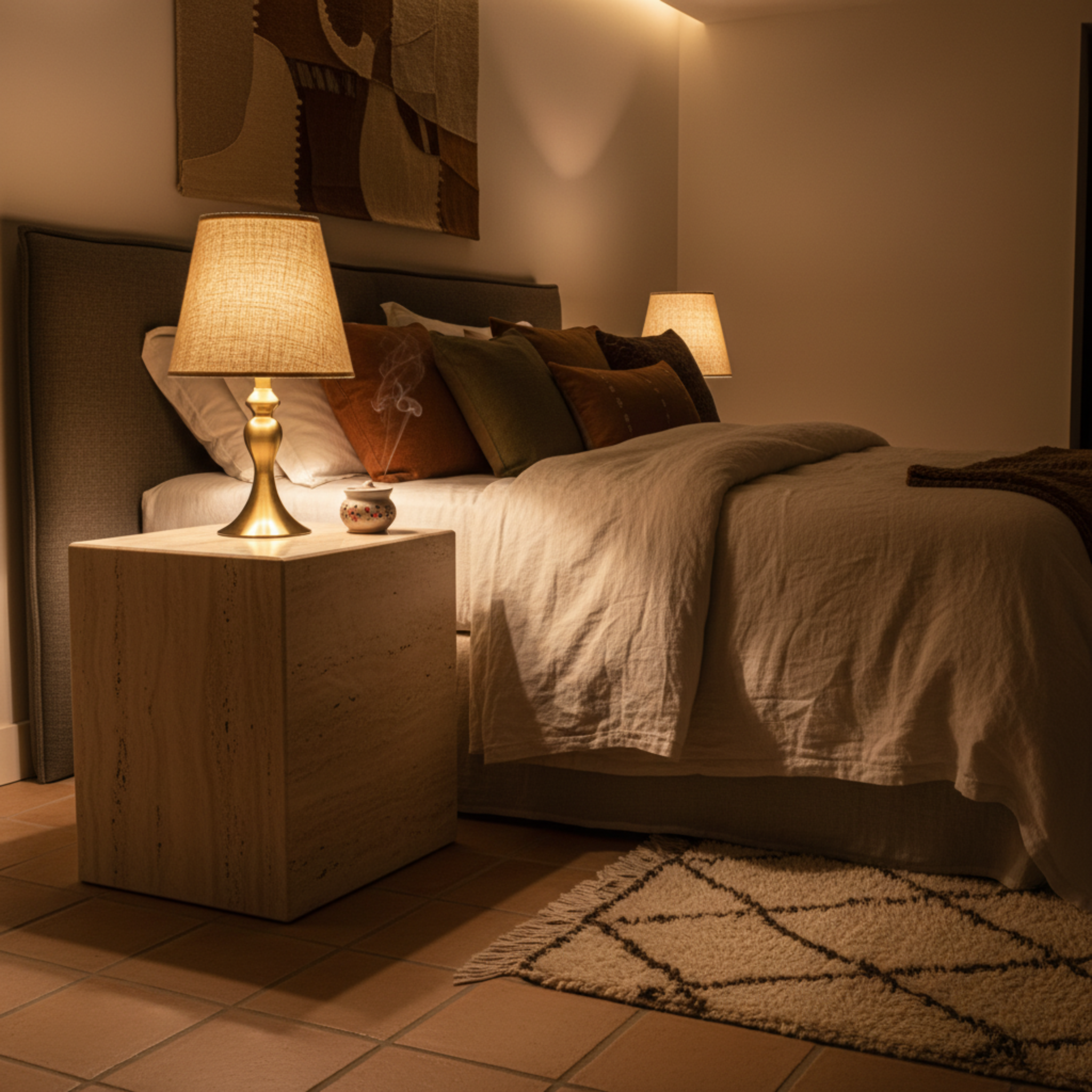 Lampe de Table Dorée avec Abat-Jour Tissu – Style Naturel Chic