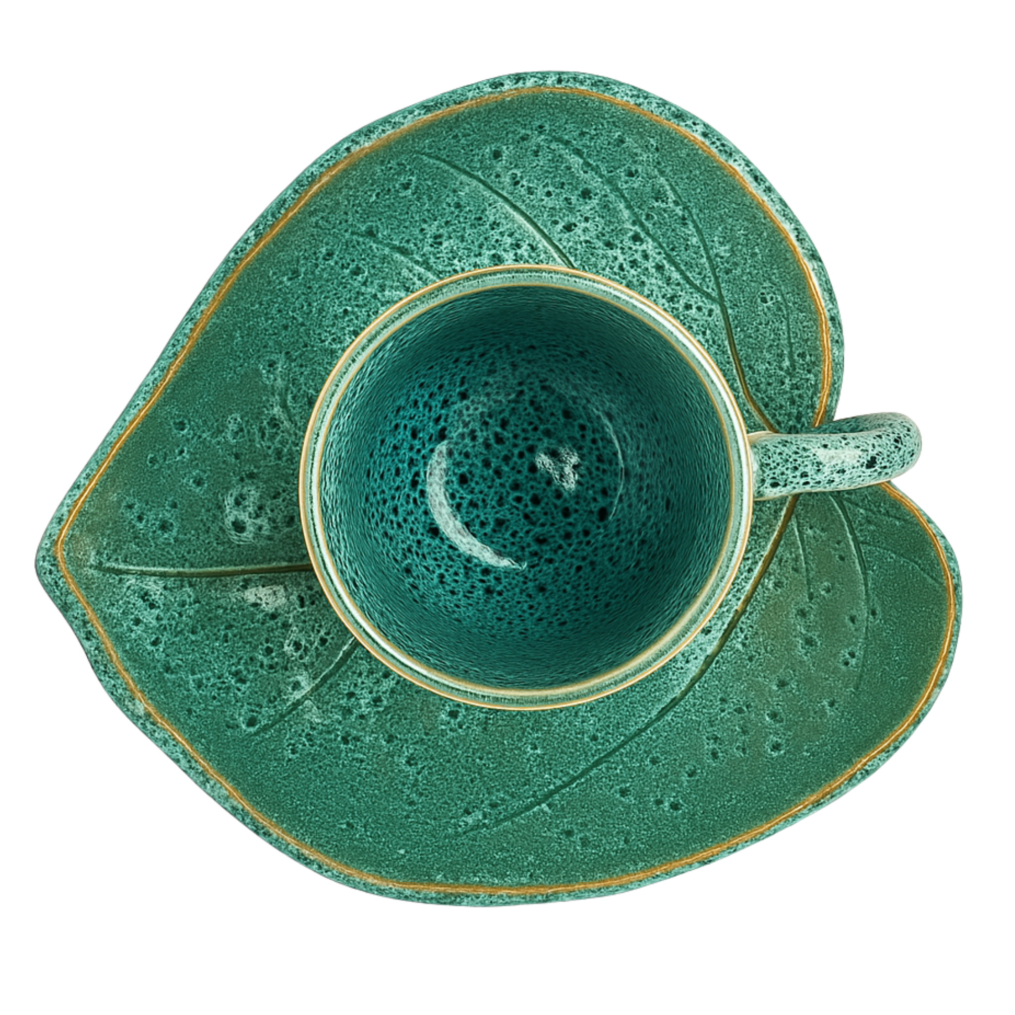 Tasse Espresso en Céramique avec Soucoupe – Vert Émeraude