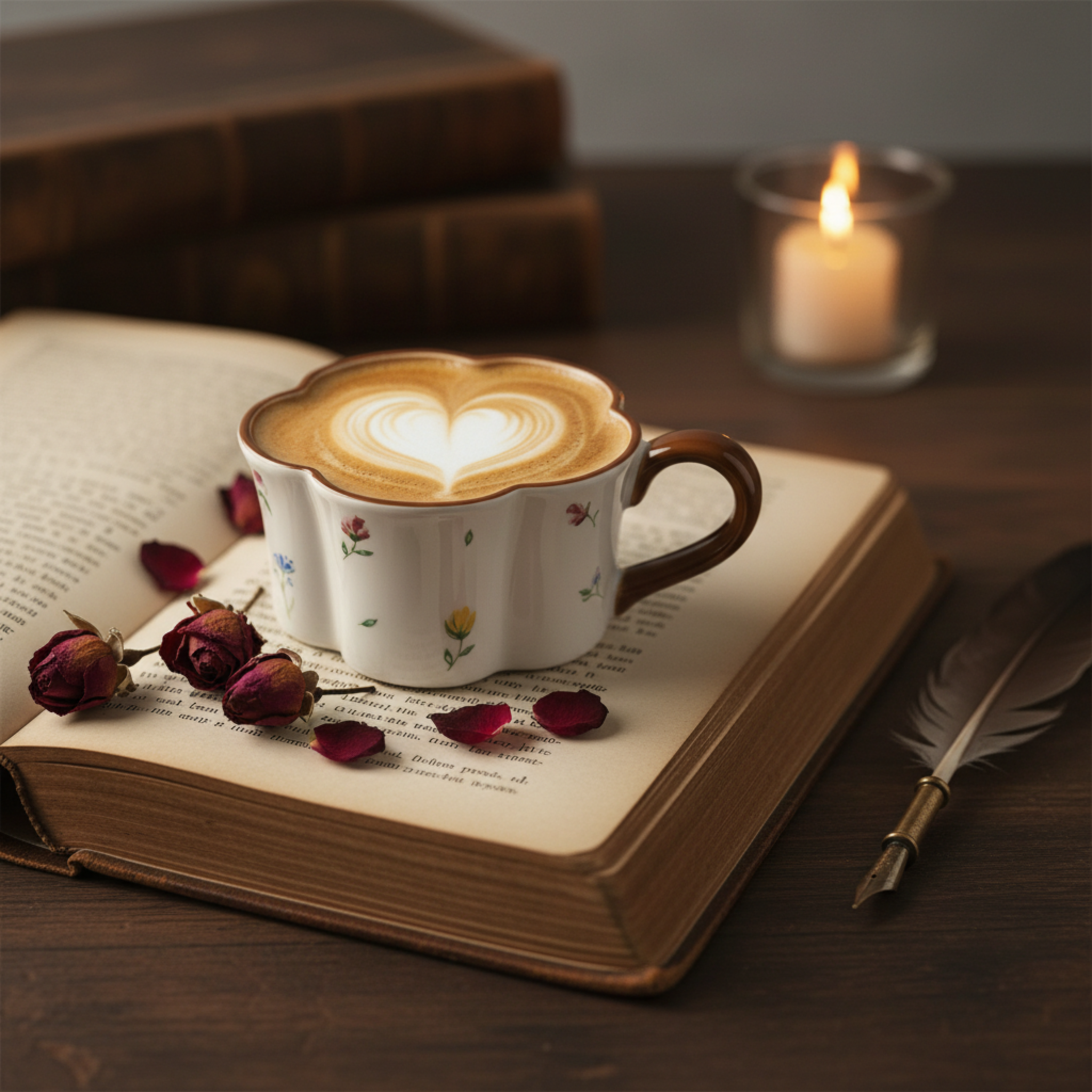 Tasse Fleur & Soucoupe Marron – Mug Cute Idée Cadeau Tunisie