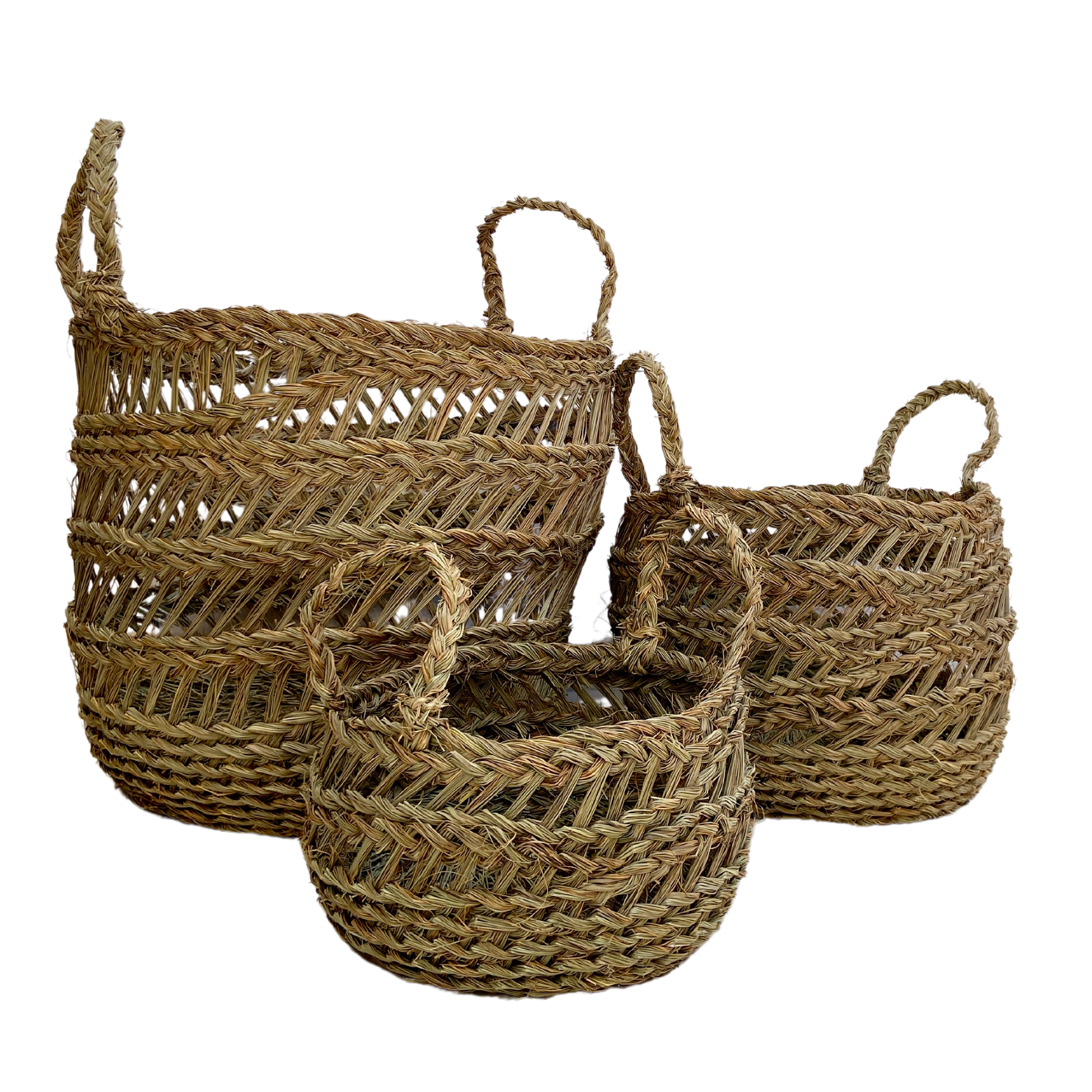 Lot de 3 Paniers Halfa | Style Rustique et Pratique | Fiolla Home