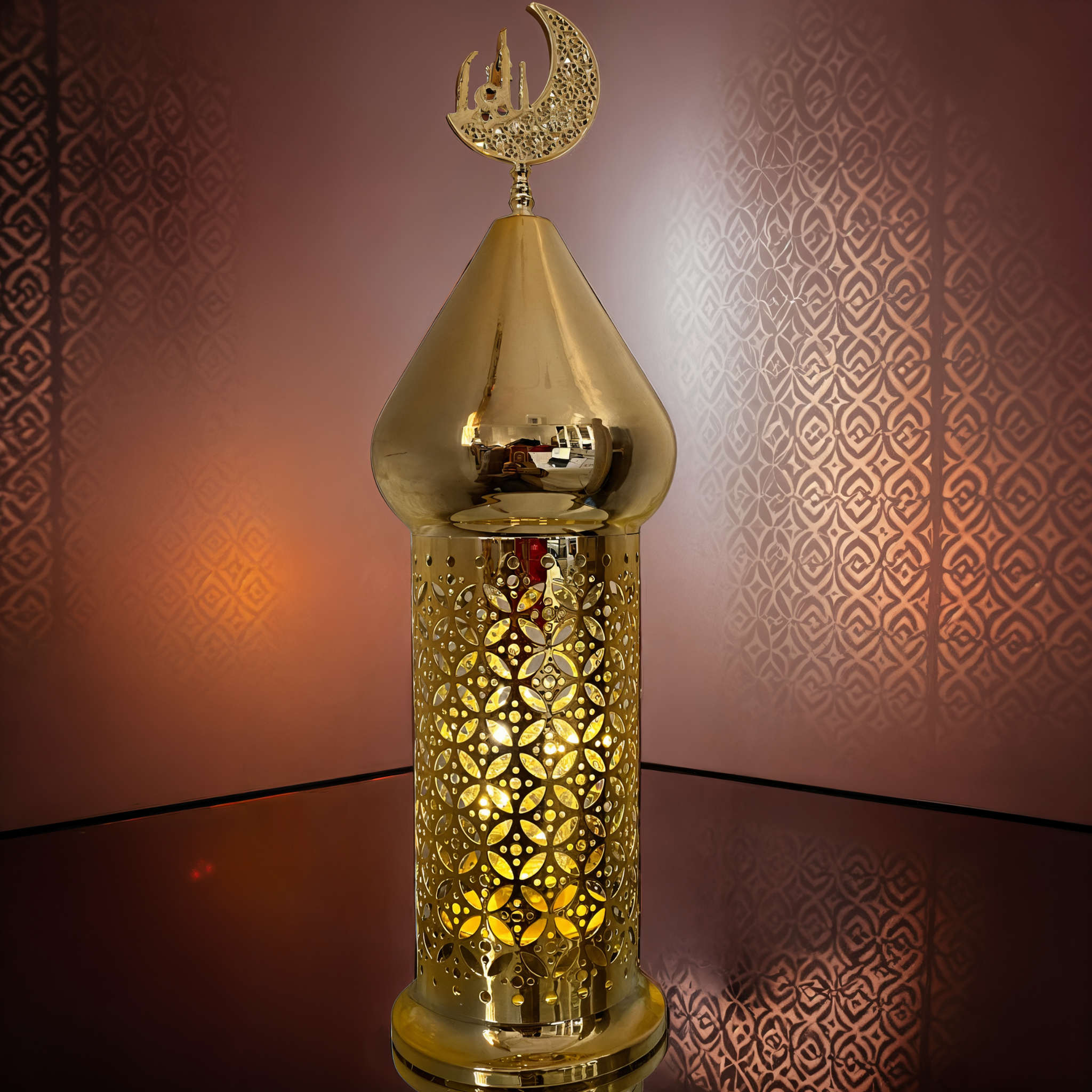 Lanterne Ramadan Dorée LED | Décoration Festive Islamique | Fiolla Home