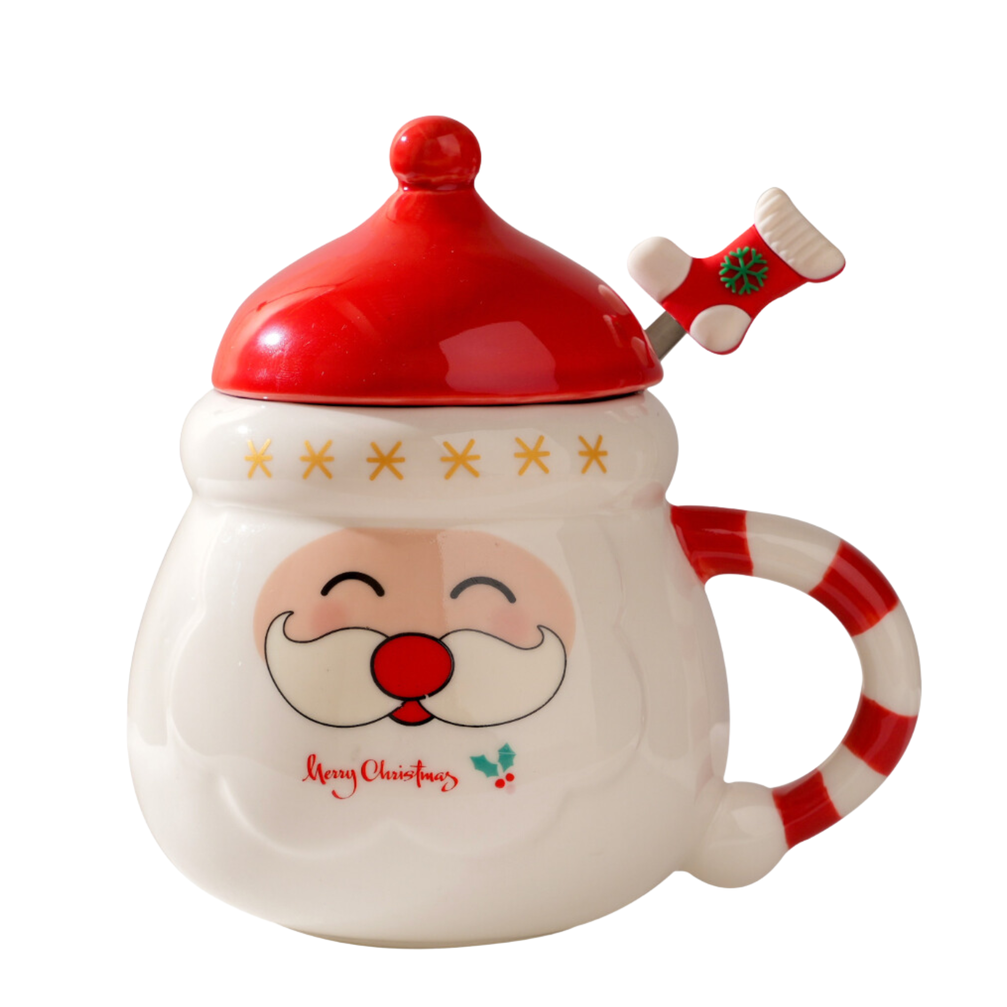 Mug Père Noël avec Couvercle | Cadeau de Noël Mignon | Fiolla Home