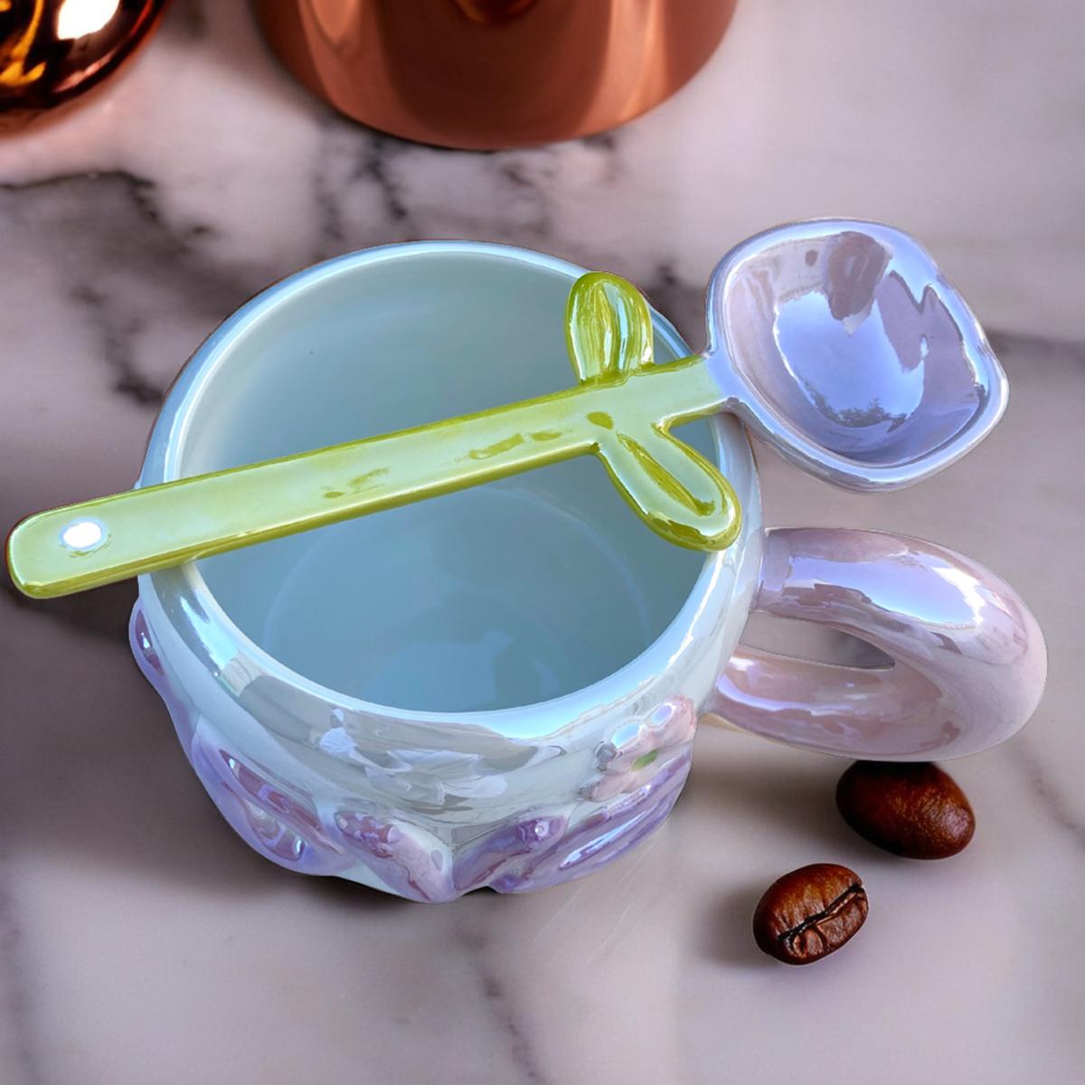 Tasse Céramique Love | Design Changeant & Cuillère | Fiolla Home