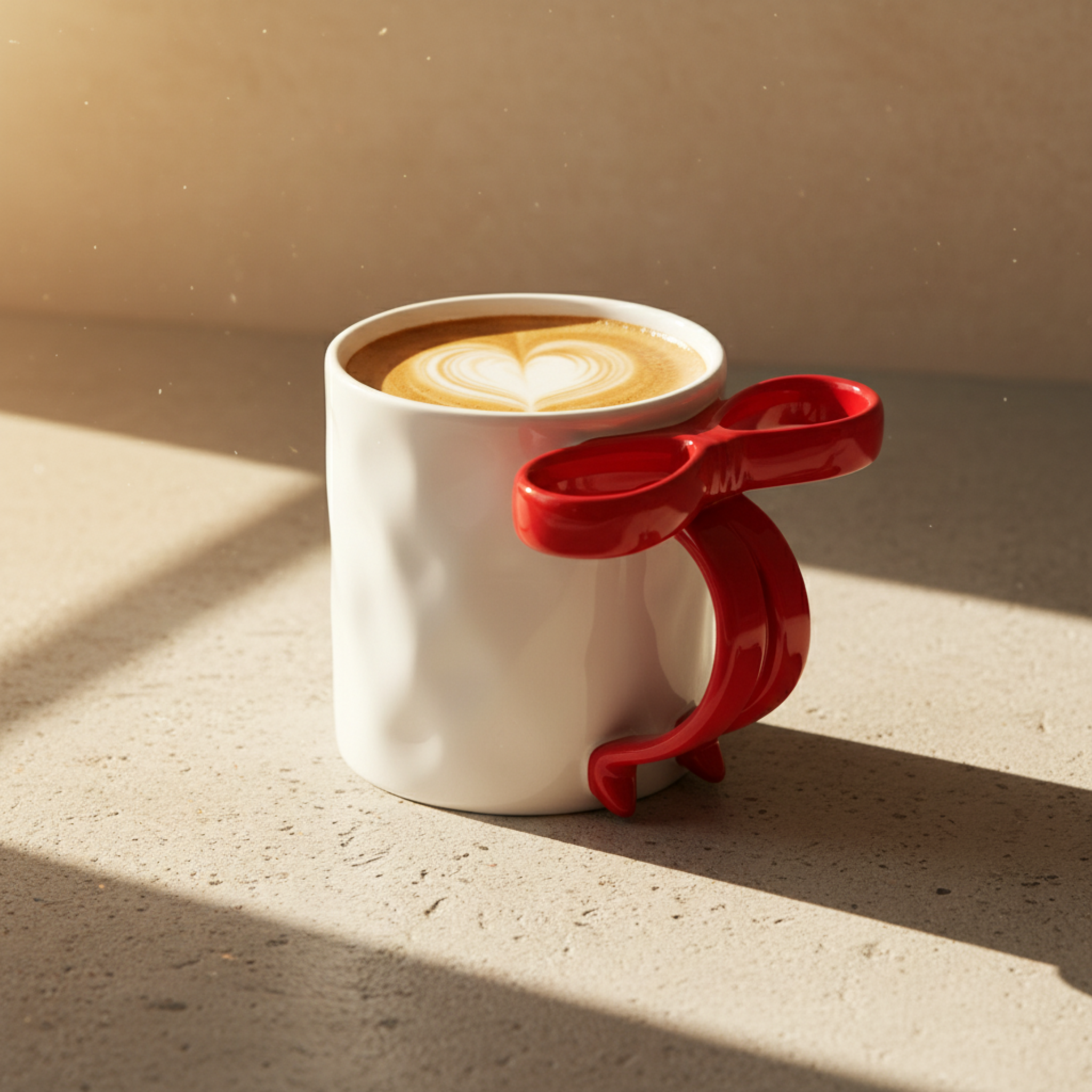 Mug Céramique Design Nœud Rouge – Tasse Originale pour Café Latte
