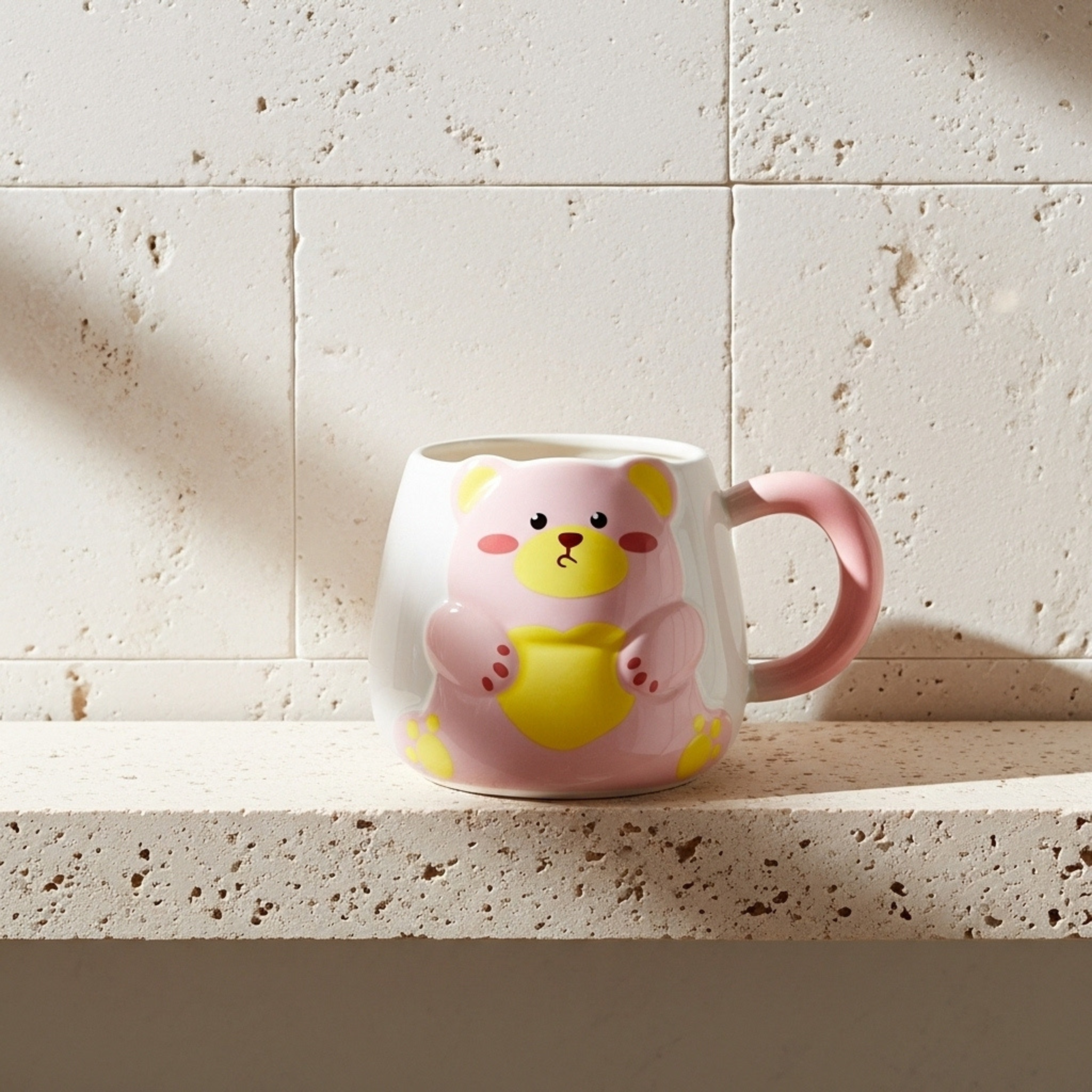 Mug Ourson Rose en Céramique – Anse Confort | Fiolla Home