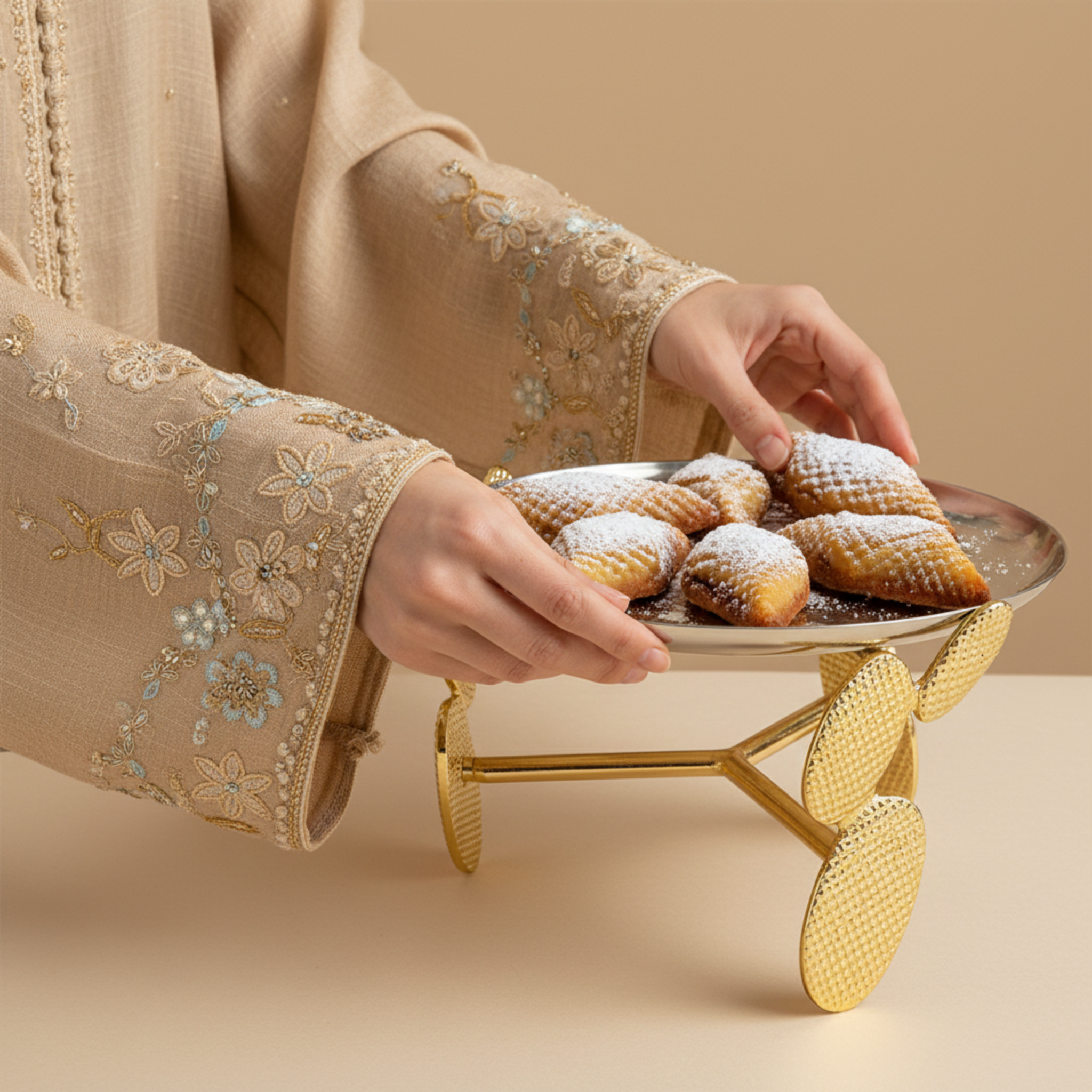 Présentoir à Gâteaux en Cuivre Indien Premium – Design Luxe & Raffiné