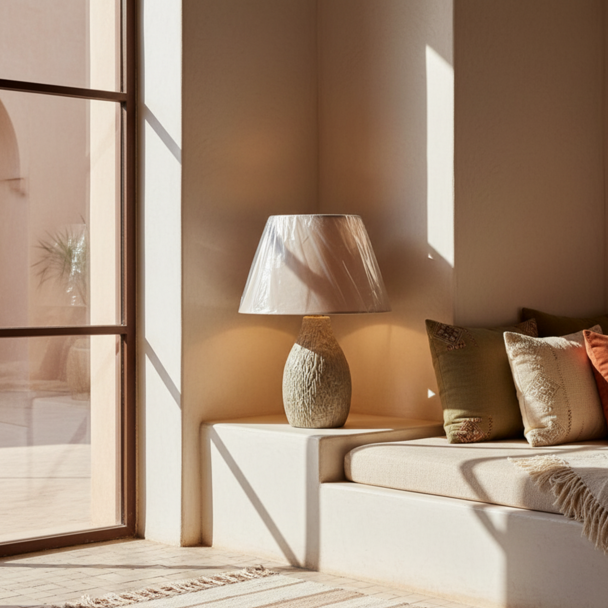 Veilleuse Base Texturée Marron | Céramique | Fiolla Home Tunisie