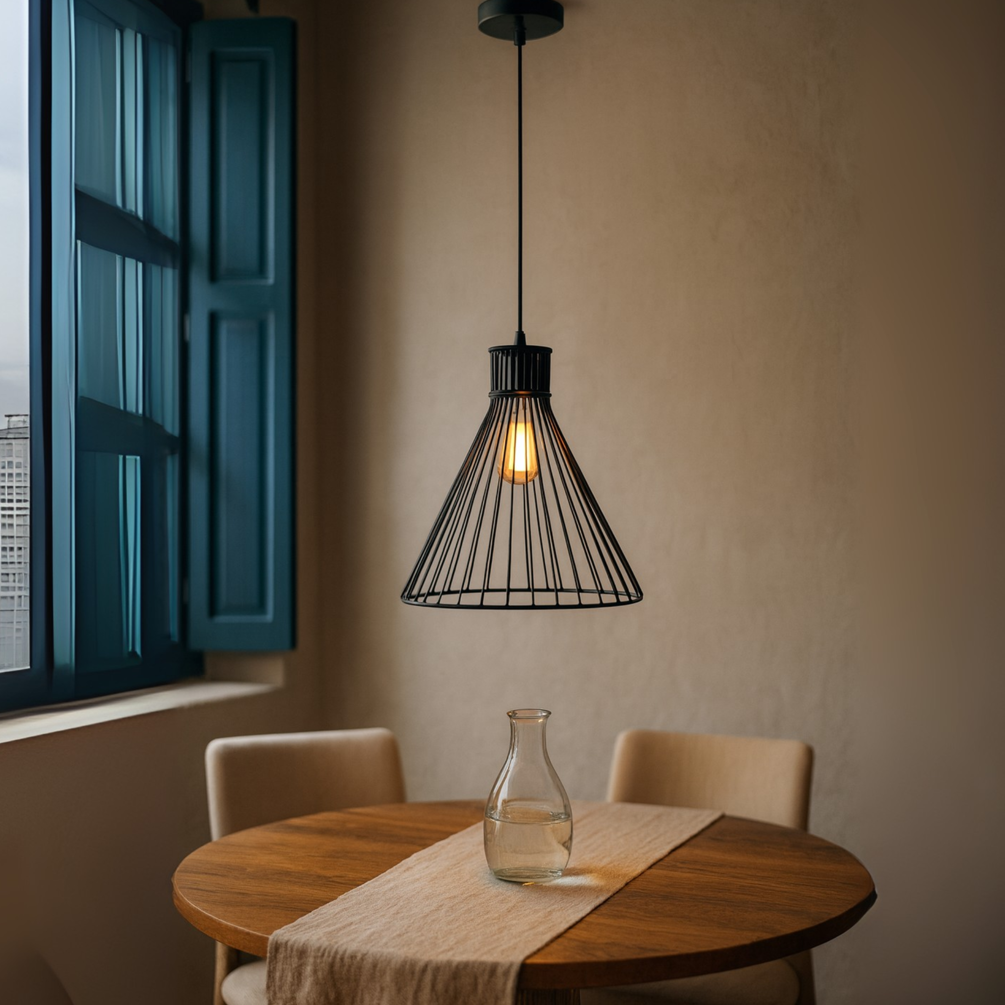 Luminaire Suspension Cône Noir | Salle à Manger Tunisie | Fiolla Home