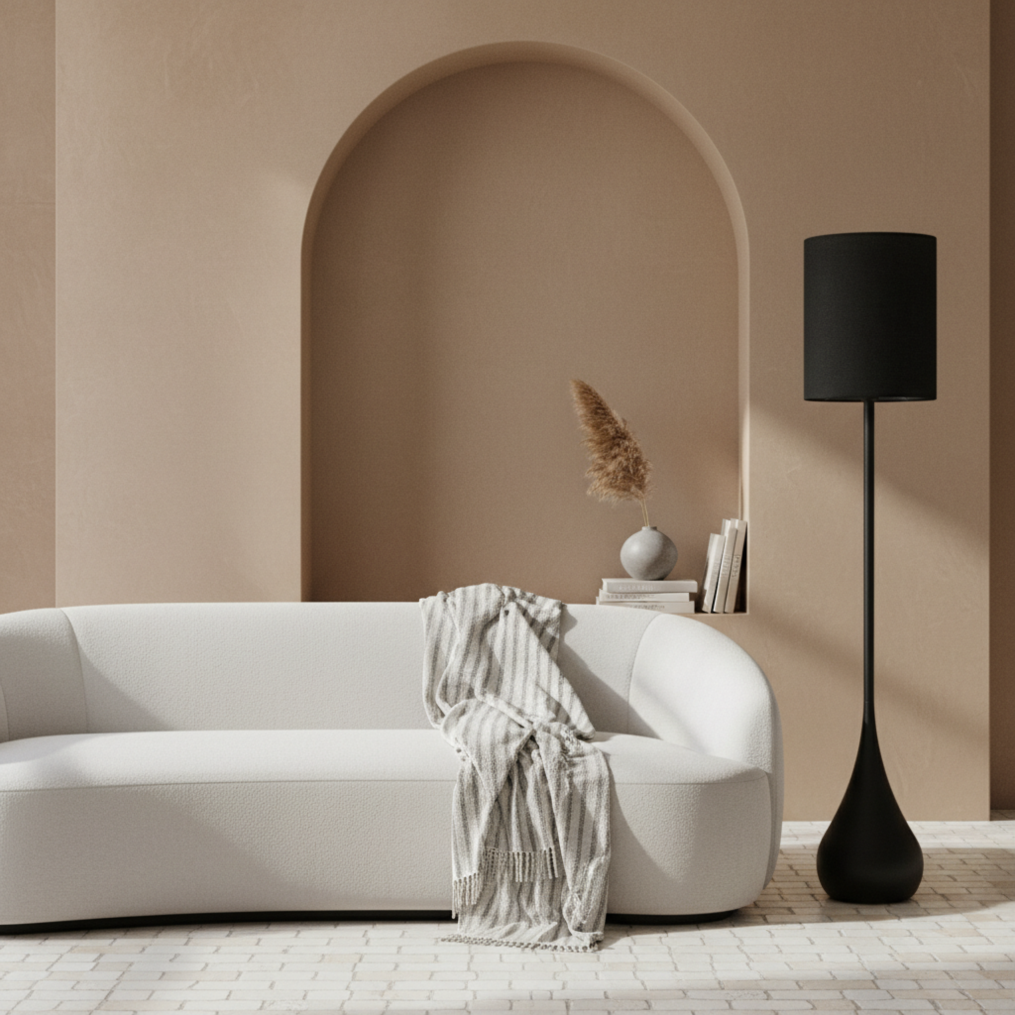Lampadaire Design Noir "Goutte" – Éclairage Luxe & Moderne Salon Tunisie