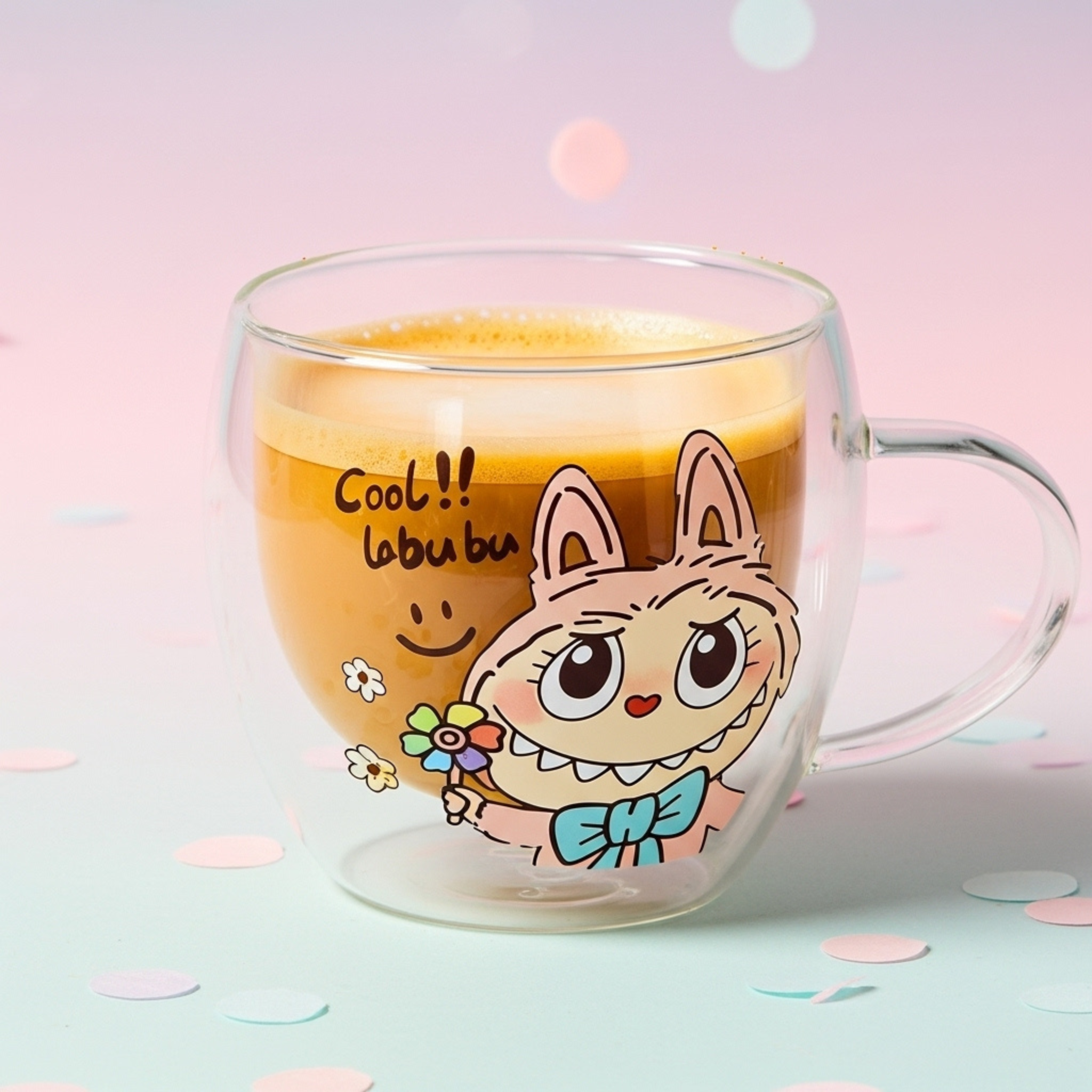 Tasse Double Paroi Labubu – Verre Borosilicate | Fiolla Home
