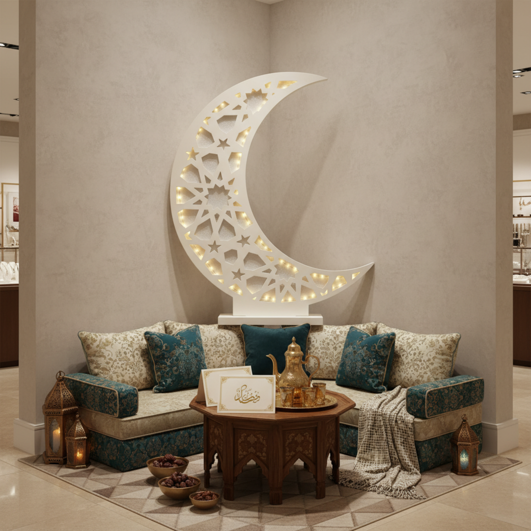 Hilal Lumineux Grand Format – Déco Ramadan Tunisie XXL