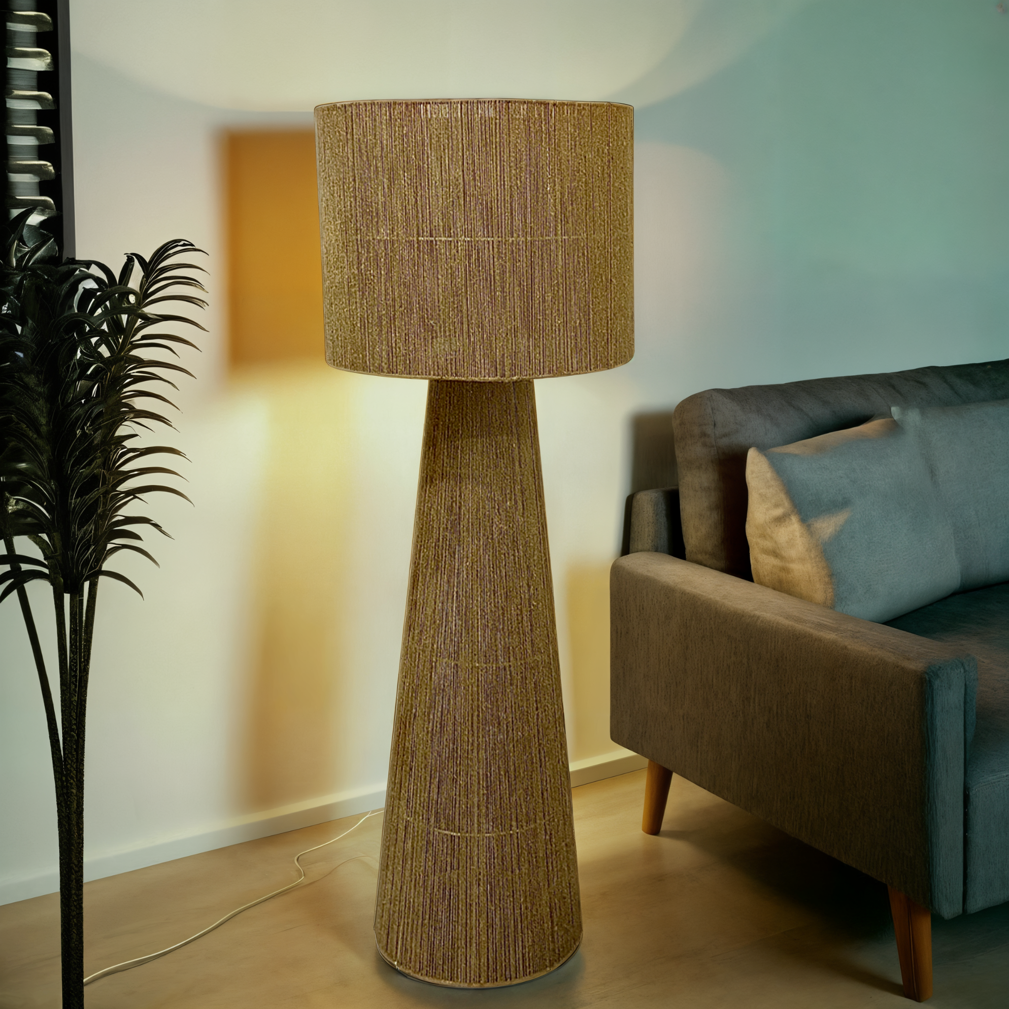Lampadaire en Fibres de Jute | Handmade en Tunisie | Fiolla Home