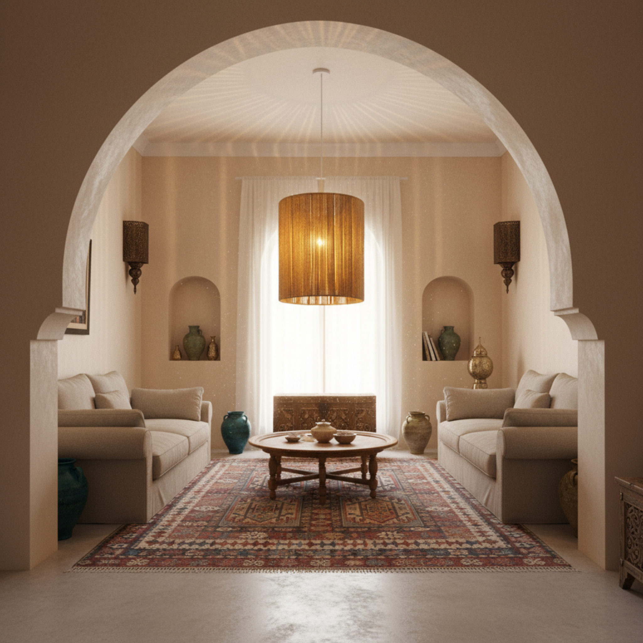 Suspension Jute Fait Main Tunisie - Lumière Naturelle & Artisanat Local