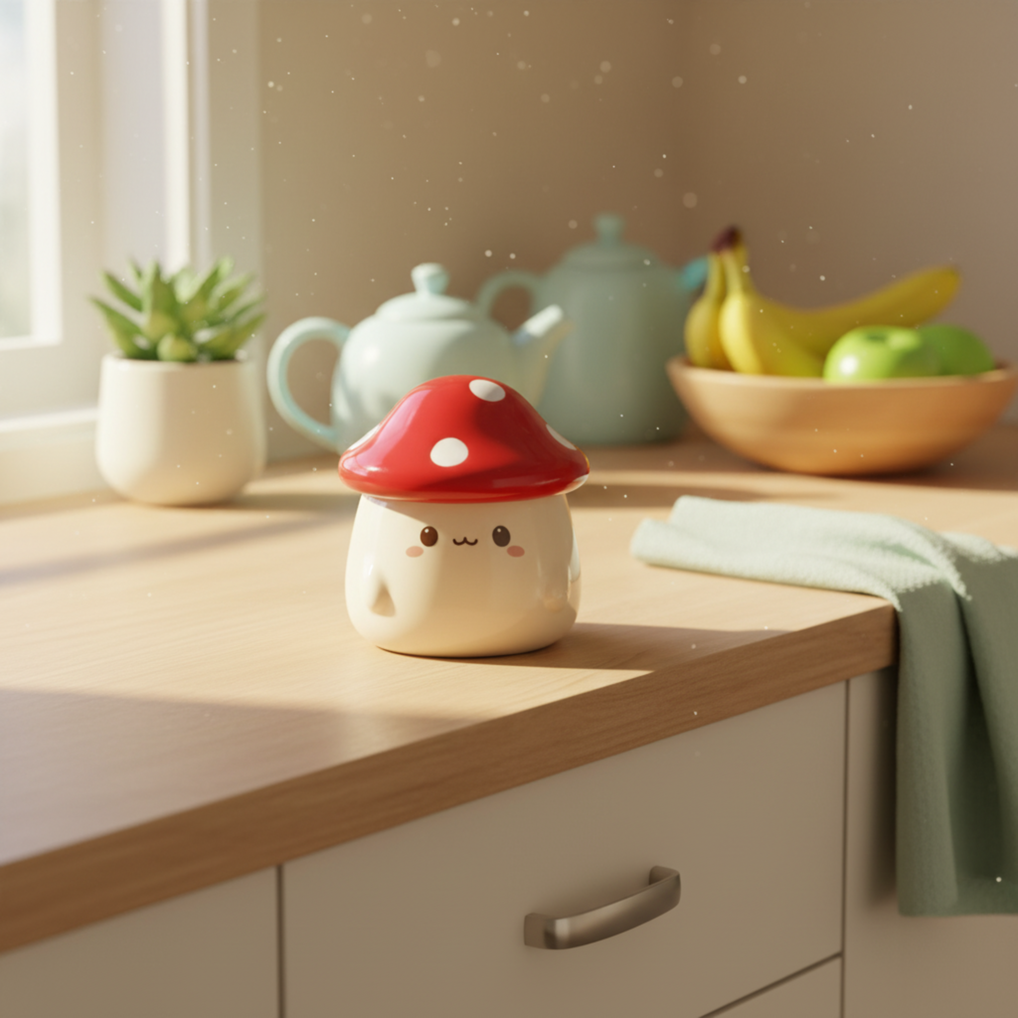 Mug Champignon Kawaii avec Couvercle – Tasse Céramique Mignonne