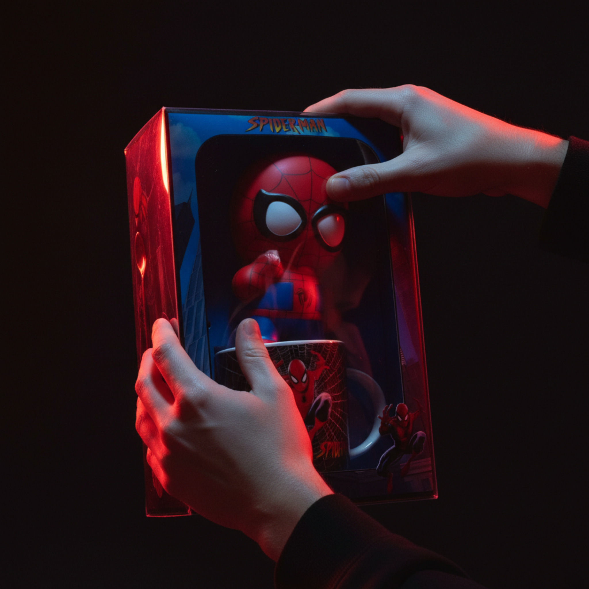 Coffret Mug Spider-Man : Tasse, Cuillère & Figurine 3D – Idée Cadeau